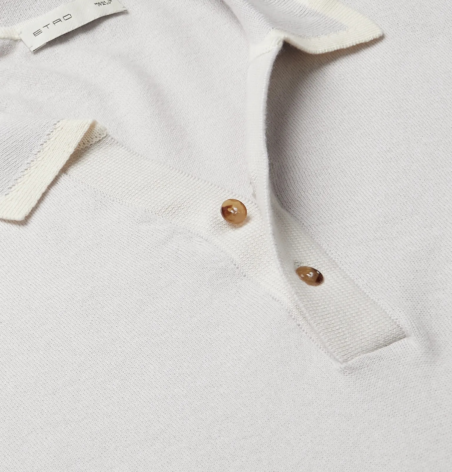 Contrast-Tipped Cotton and Cashmere-Blend Polo Shirt - 10