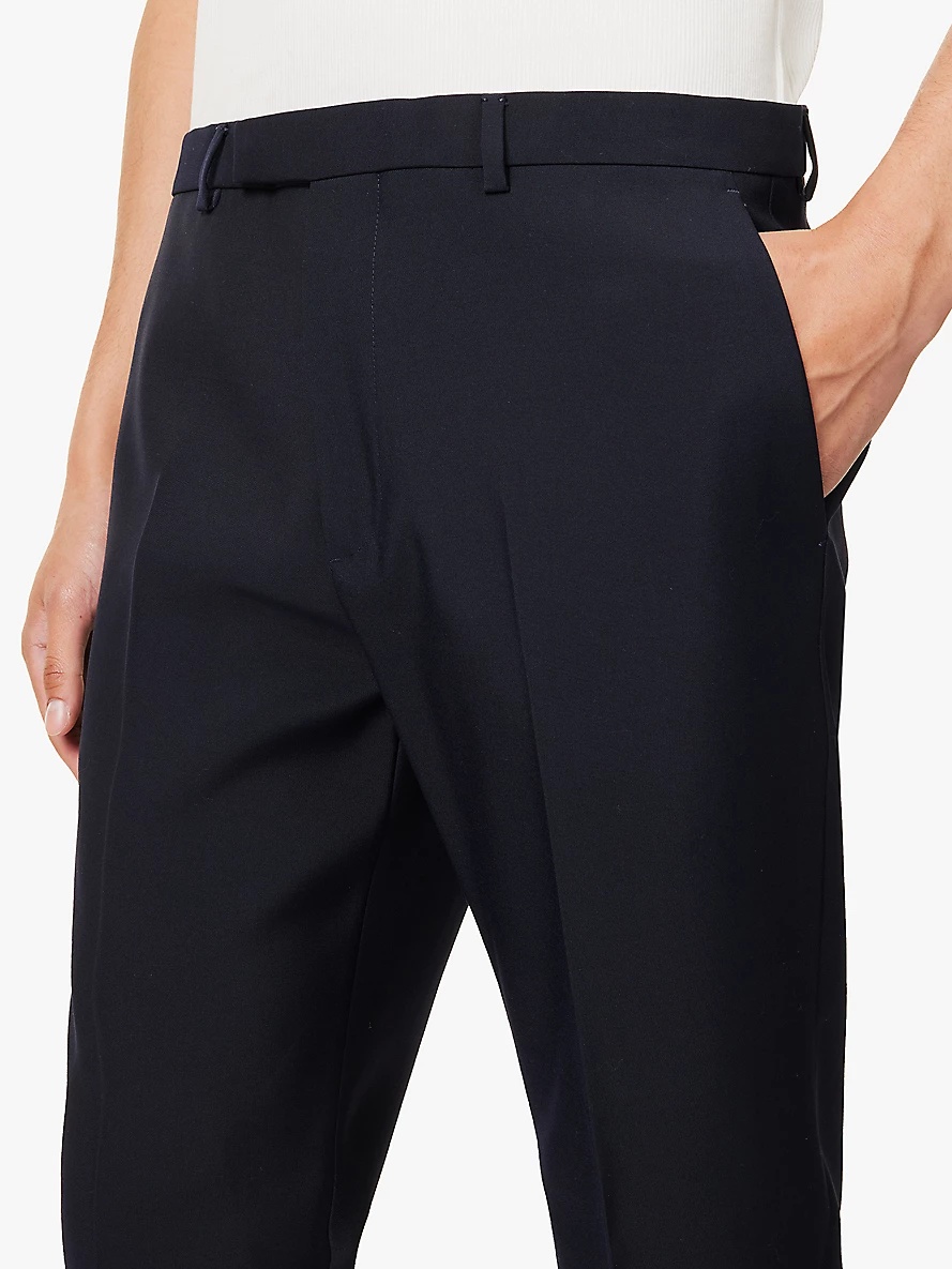 Regular-fit straight-leg wool trousers - 5