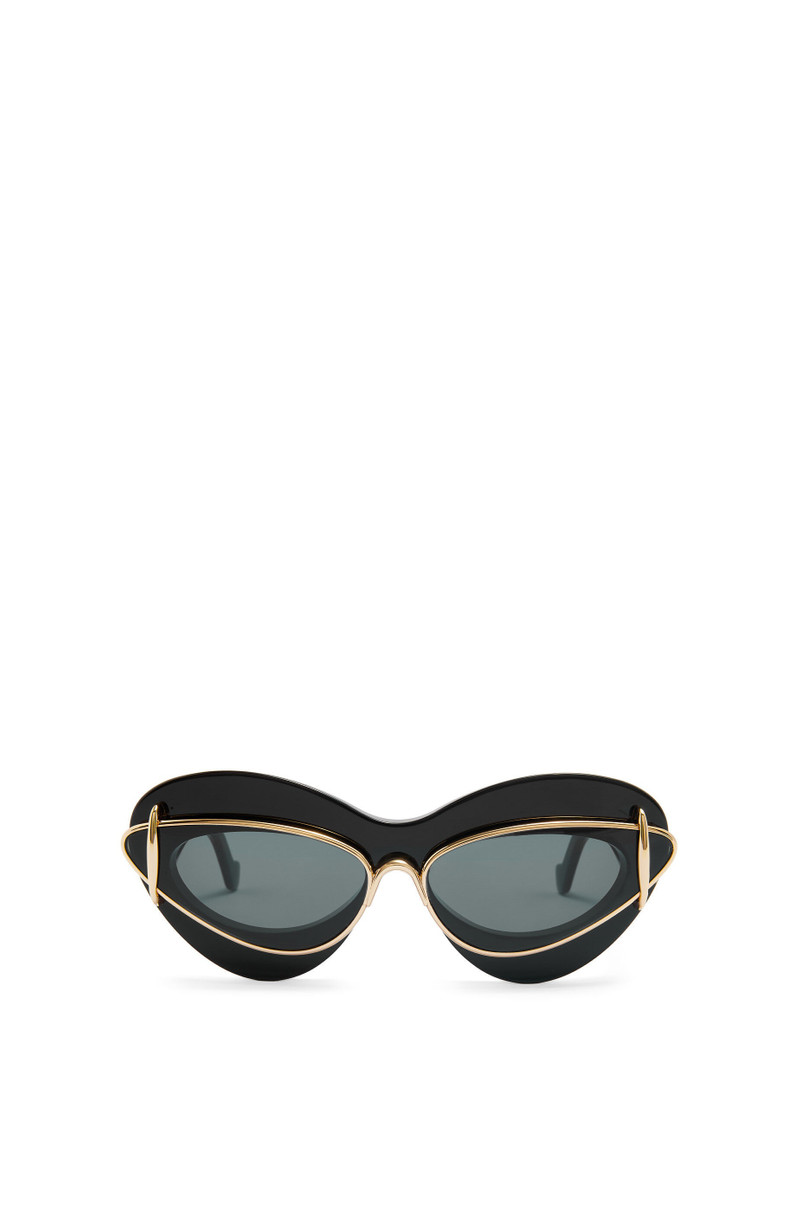 Cateye double frame sunglasses in acetate and metal - 1