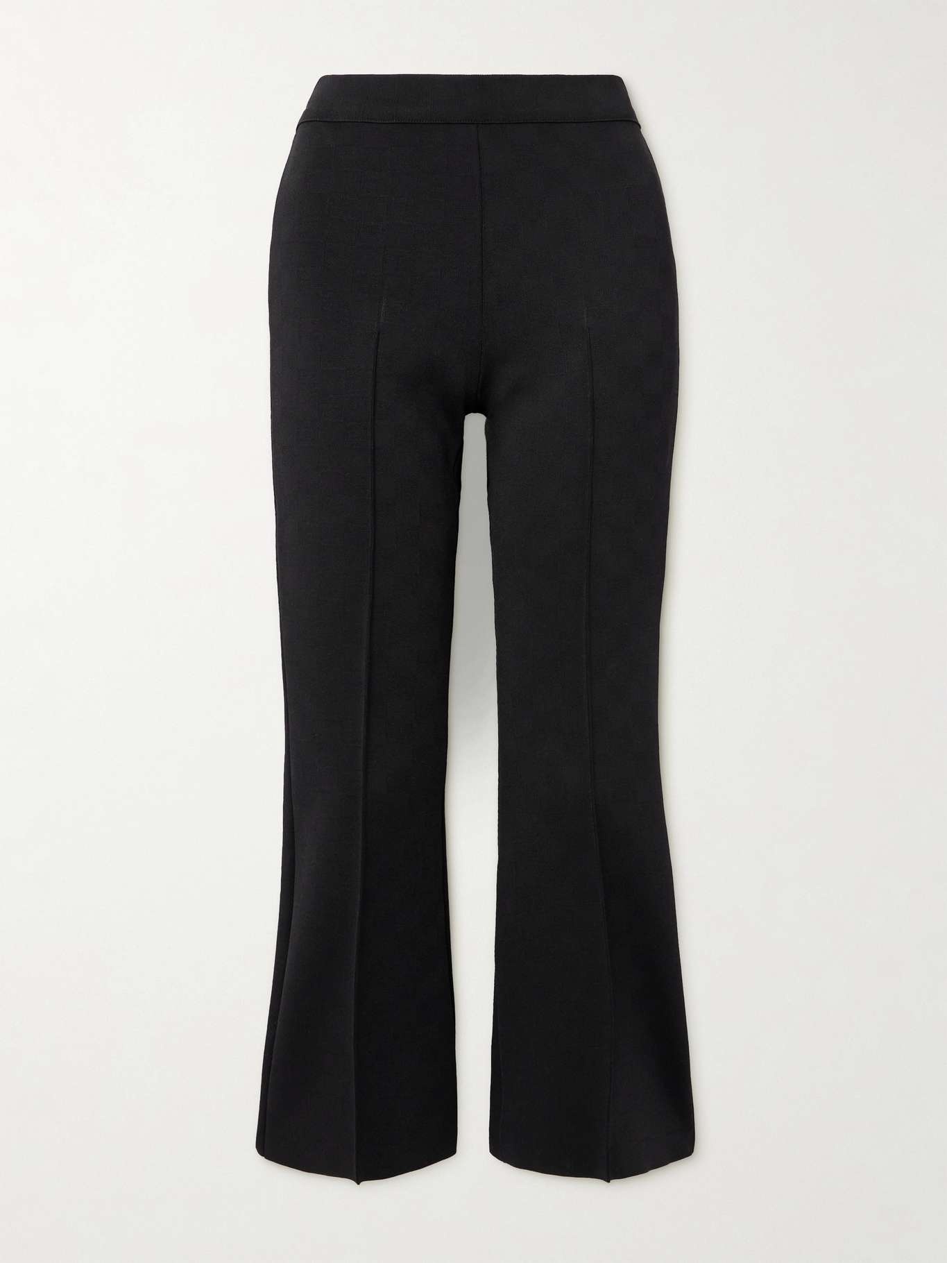 NSFW Crop Kick checked stretch-jacquard knit flared pants - 1