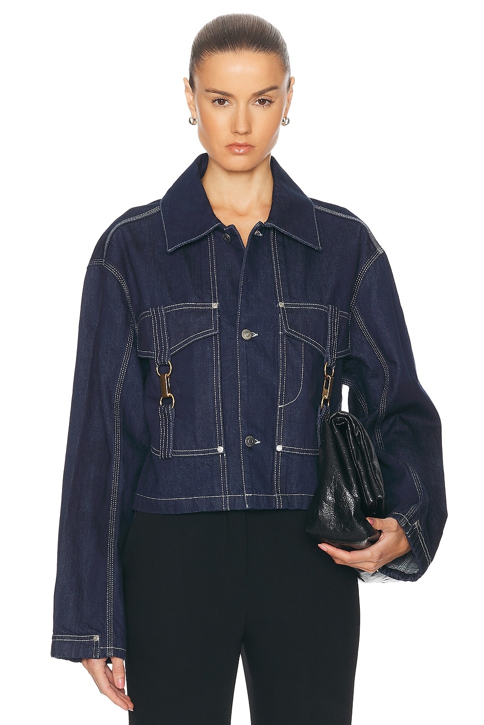 Hardware Detailed Denim Jacket - 1