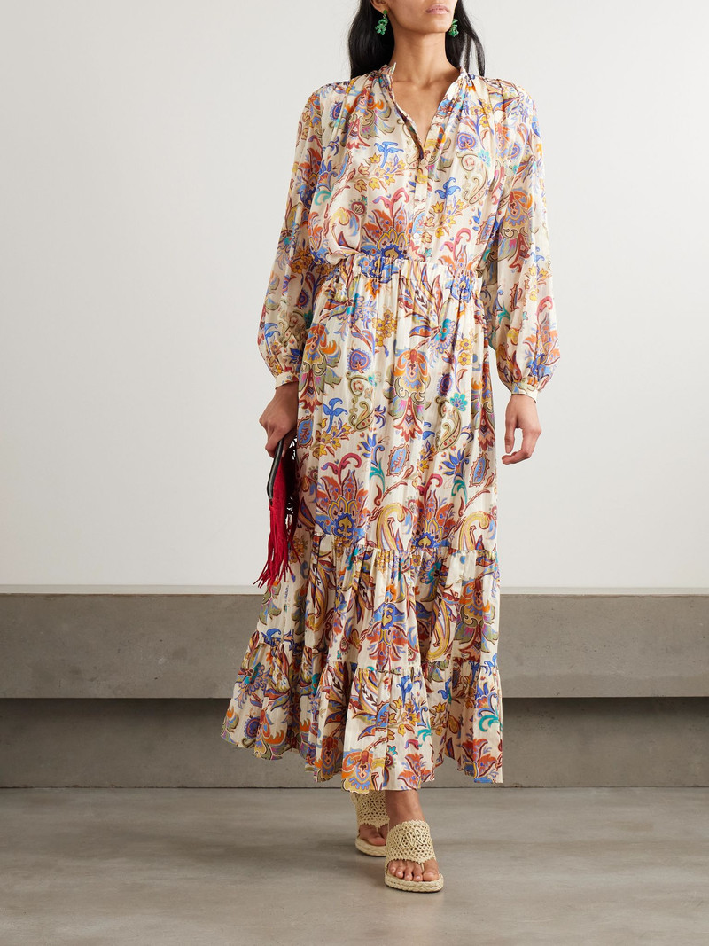 Etro Paisley-print cotton-voile blouse Cream outlook