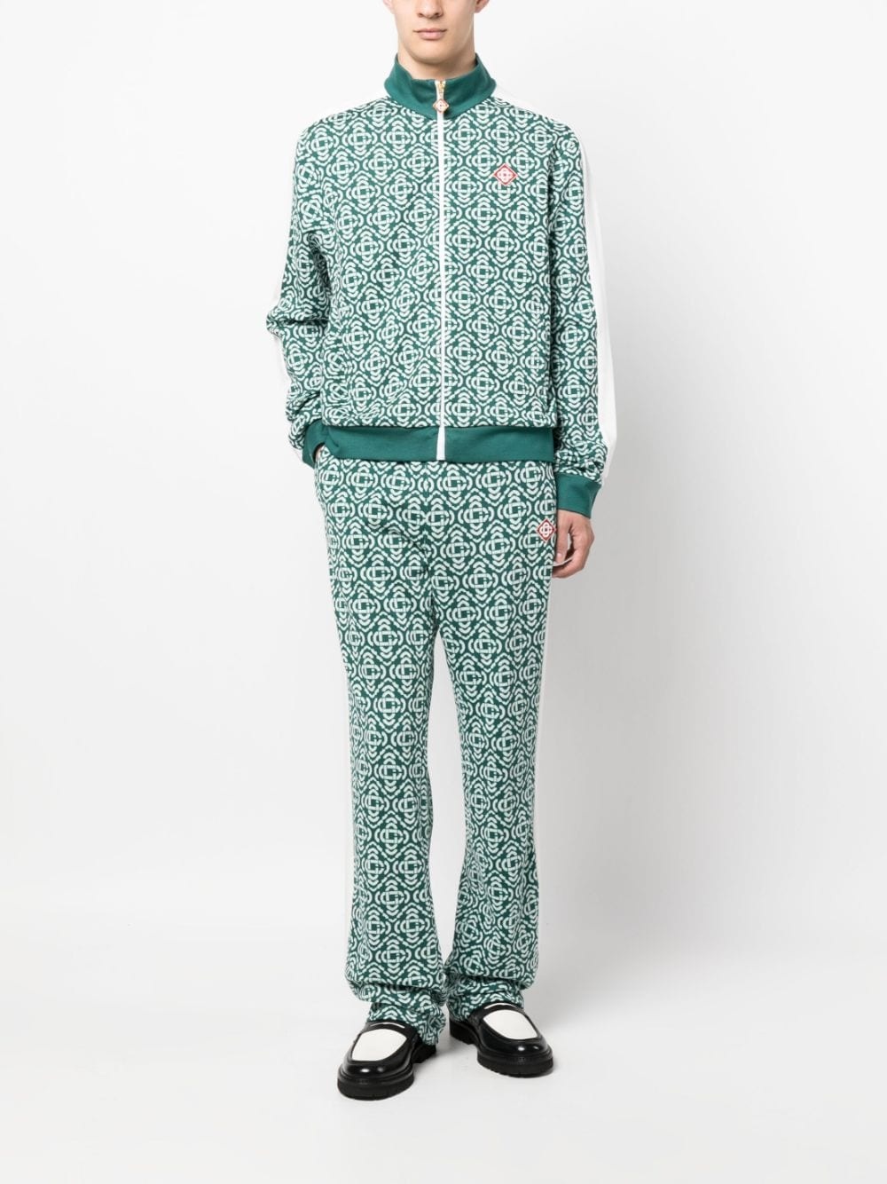 monogram-jacquard track jacket - 2