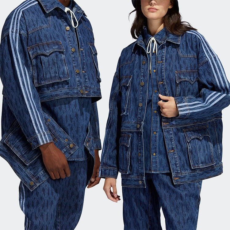 adidas originals x IVY PARK Crossover Cotton Loose Detachable Denim Jacket Blue H61700 - 8
