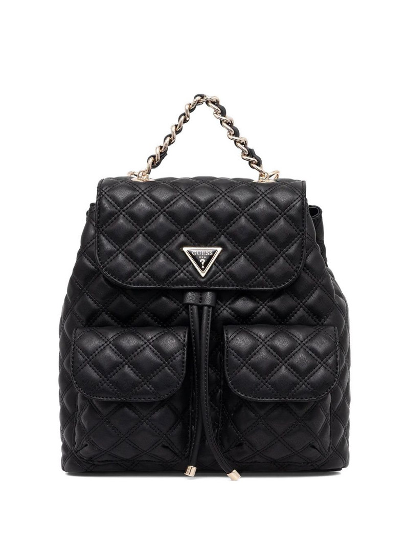 quilted-effect chain-detail backpack 1