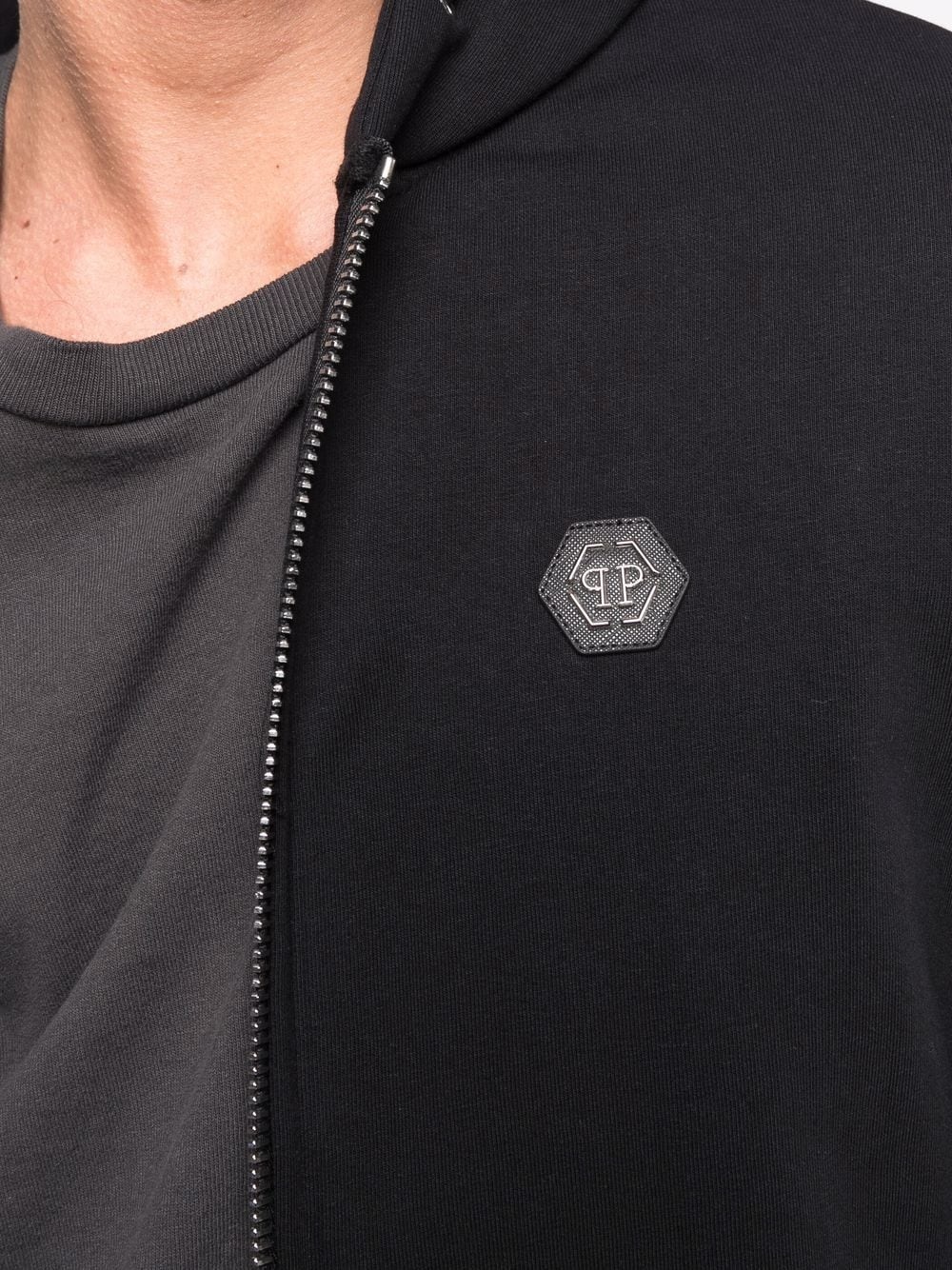 embellished skull logo-print zip hoodie - 5