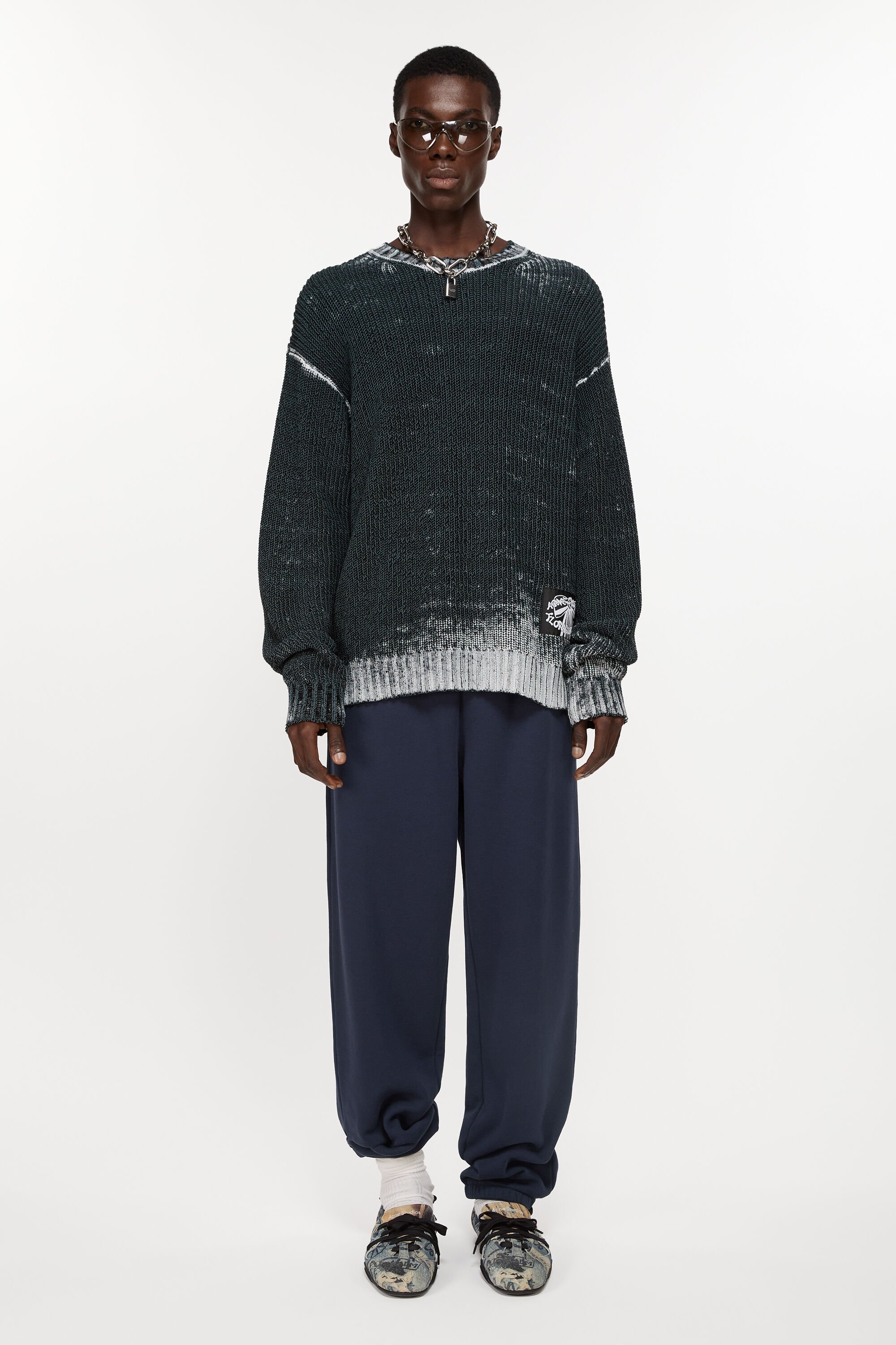 Cotton sweatpants - Navy blue - 2