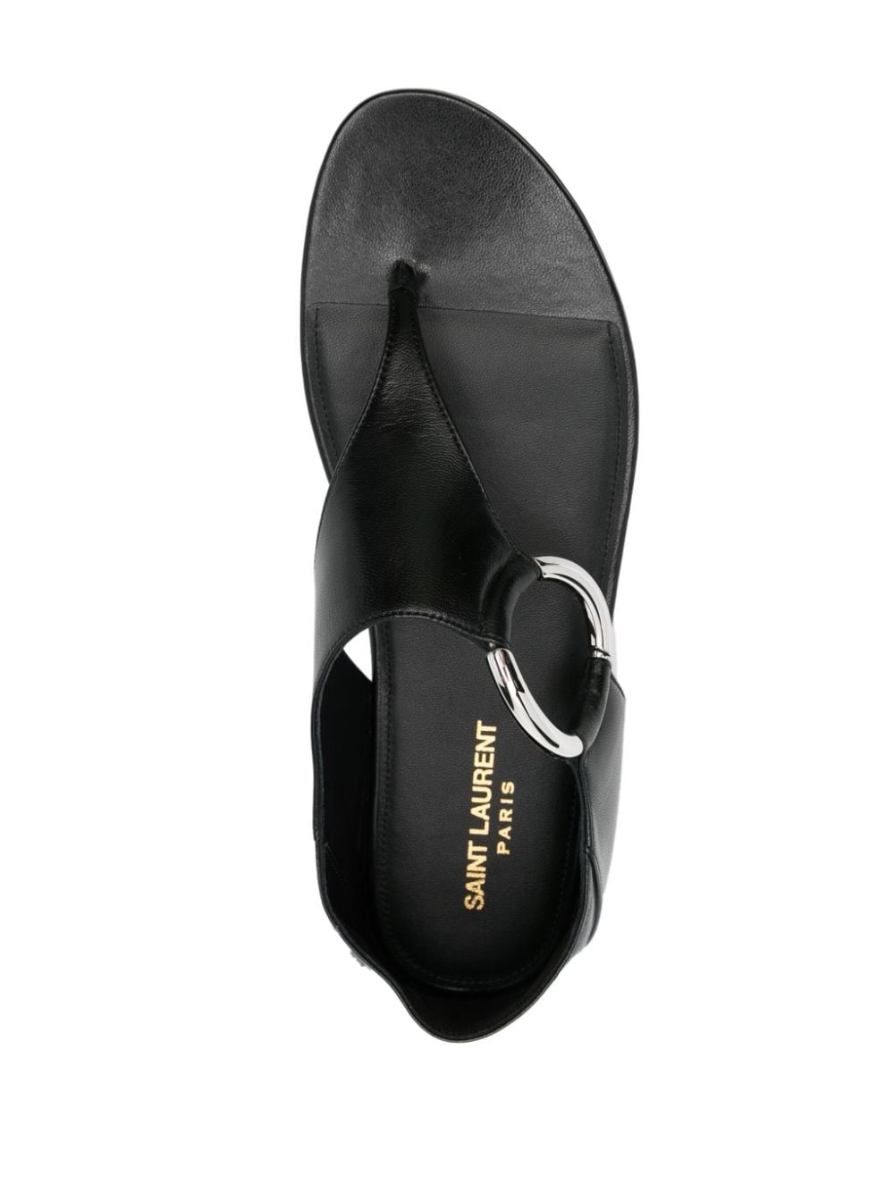 ring leather flat sandals - 4