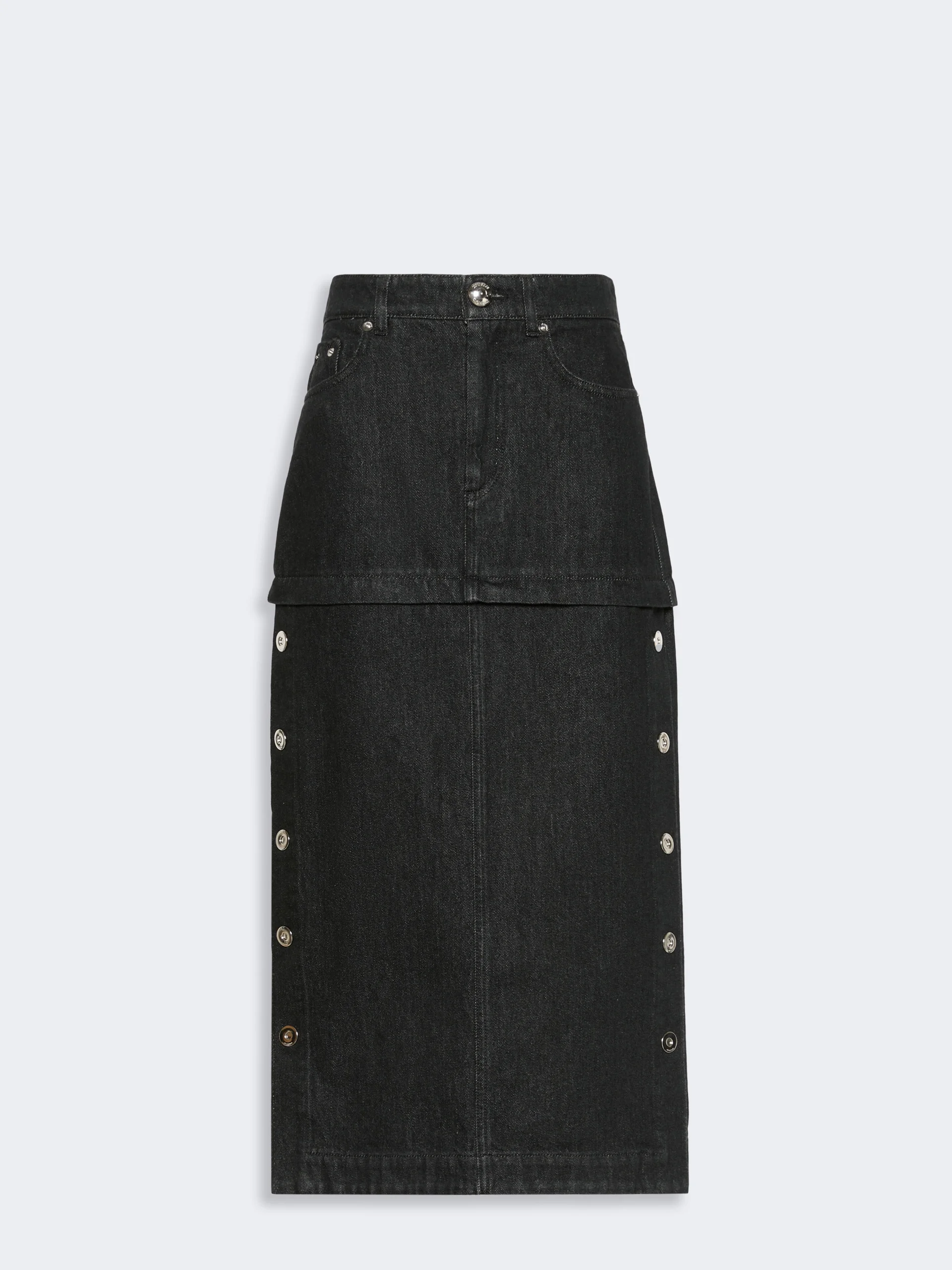 GENTILE Straight-fit denim skirt - BLACK - 1