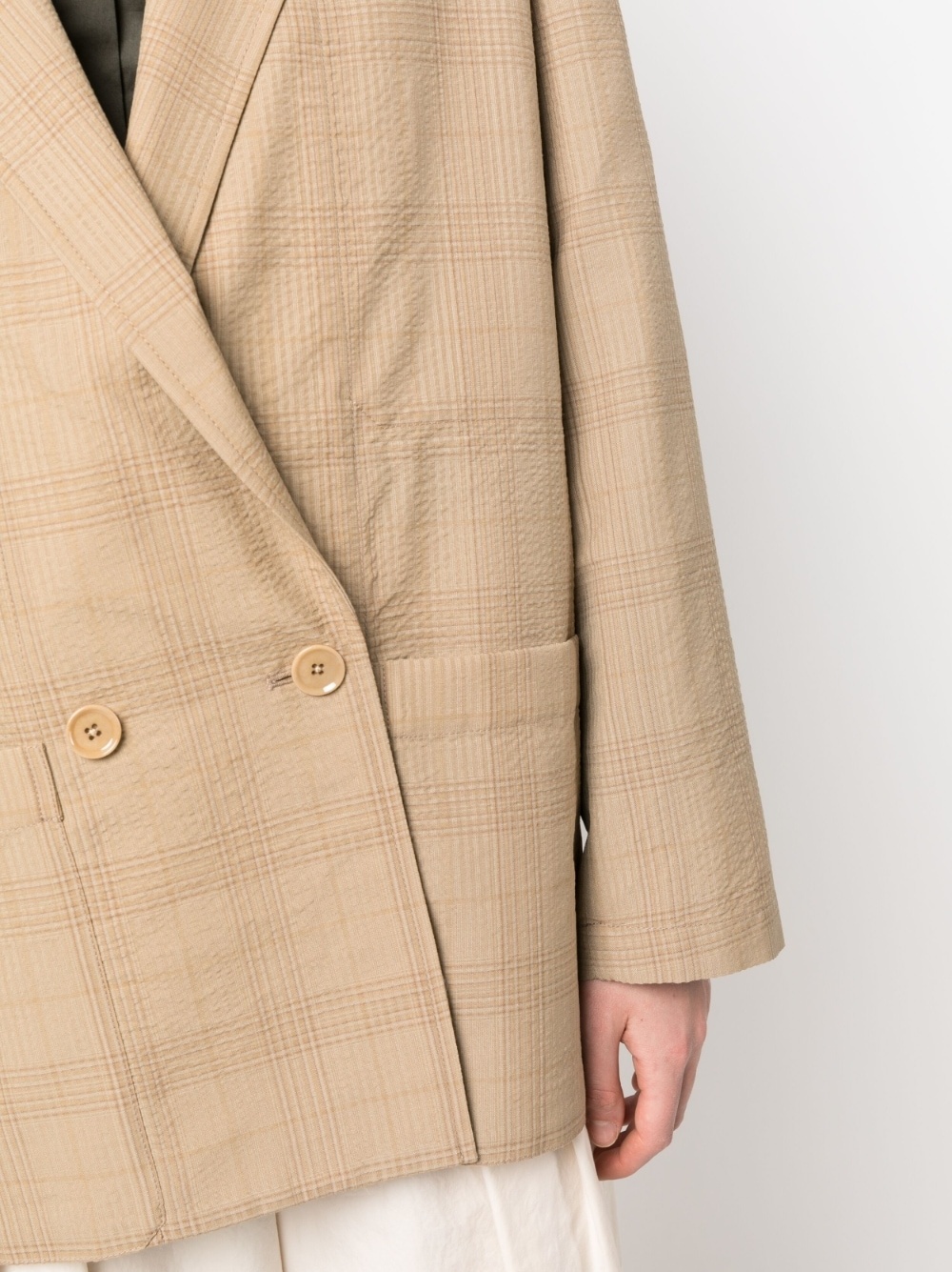 checked double-breasted blazer - 5
