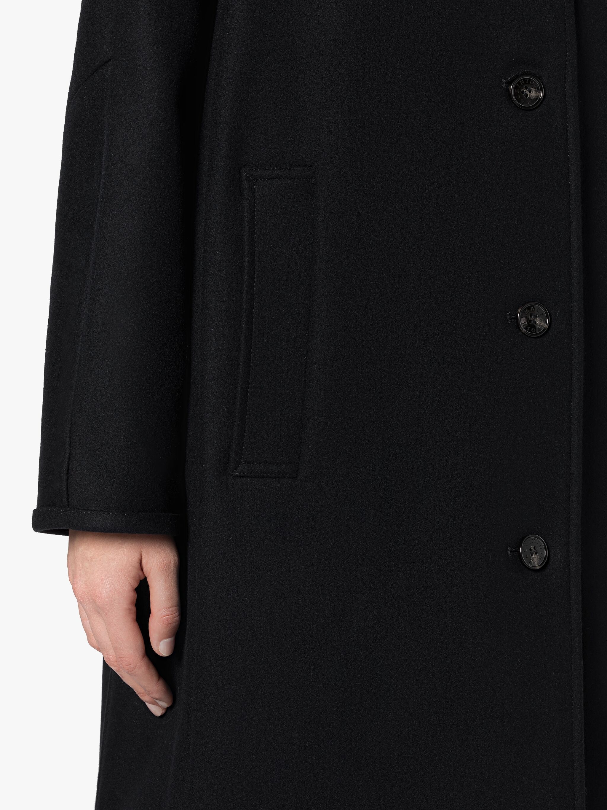 FAIRLIE BLACK WOOL COAT - 6