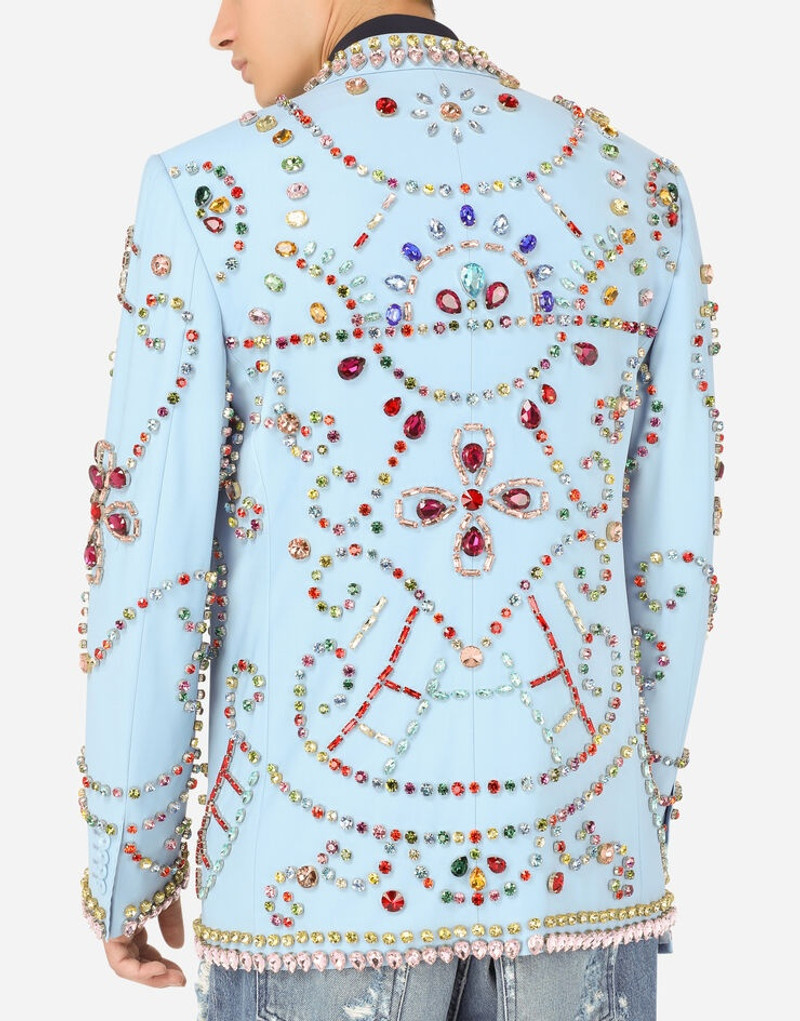 Double-breasted Sicilia-fit jacket with crystal embellishment 5
