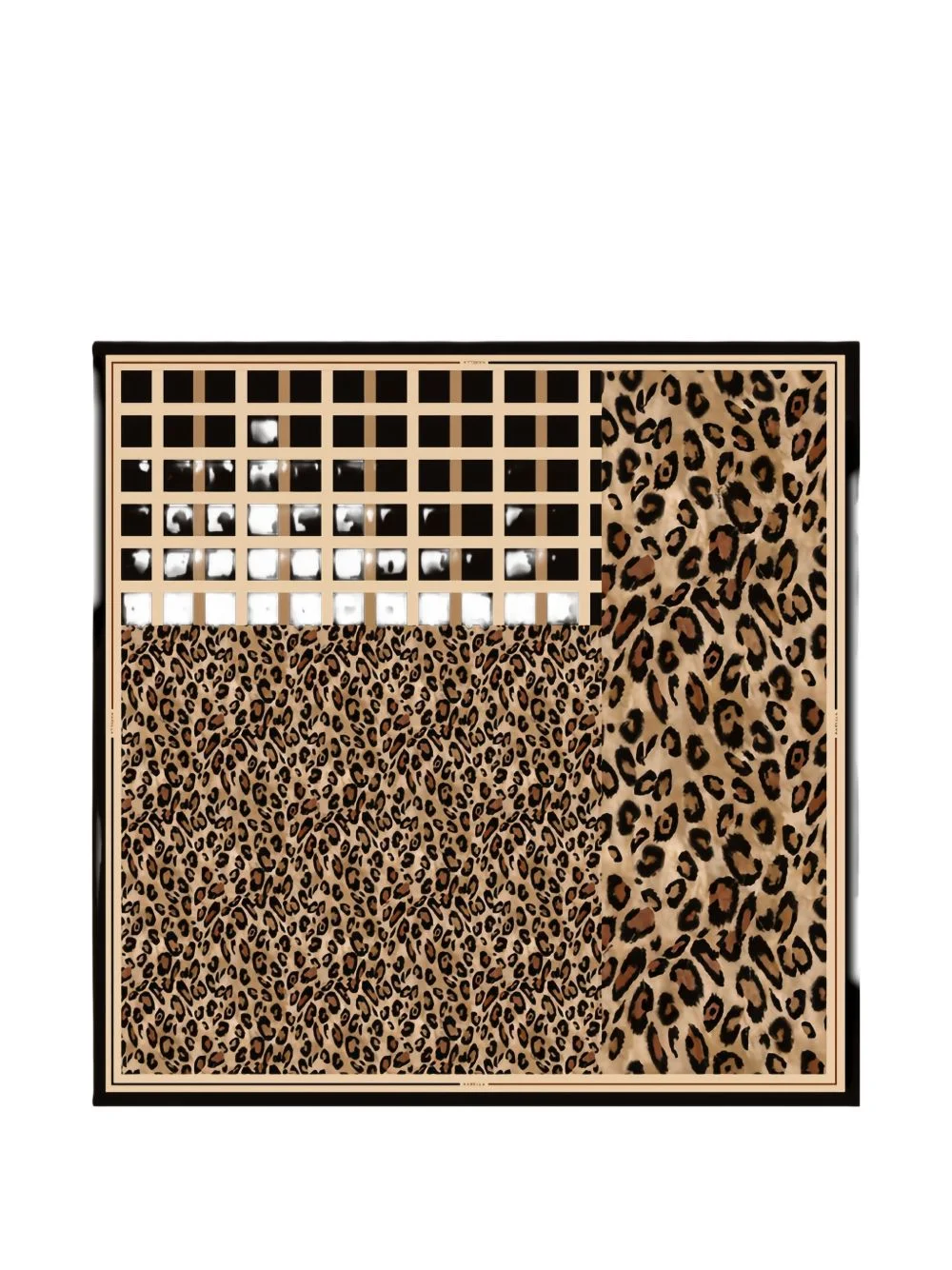 leopard-print checkered scarf - 1