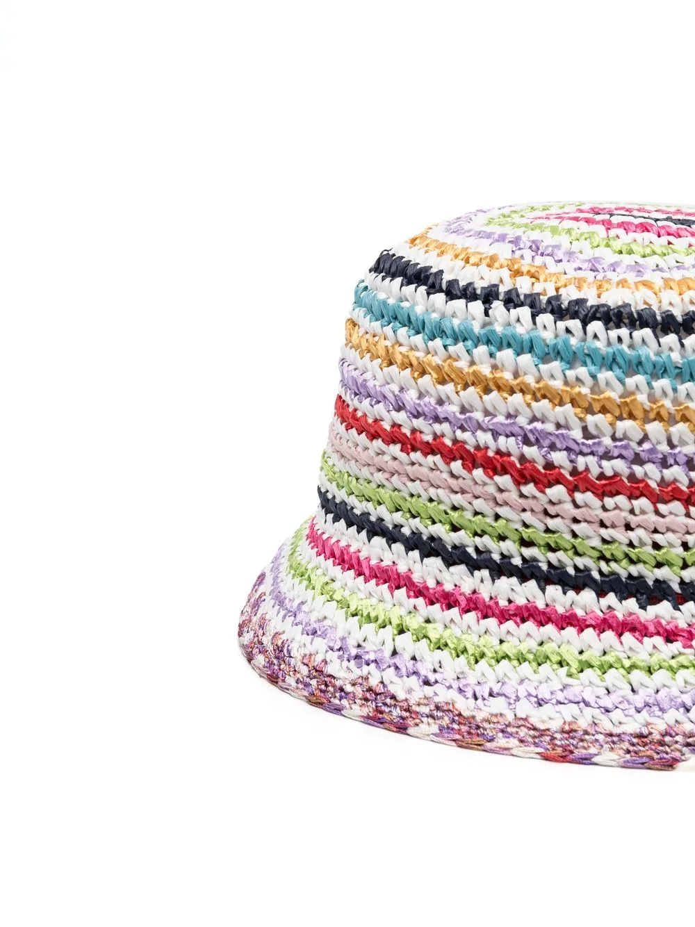 striped interwoven-design bucket hat - 2