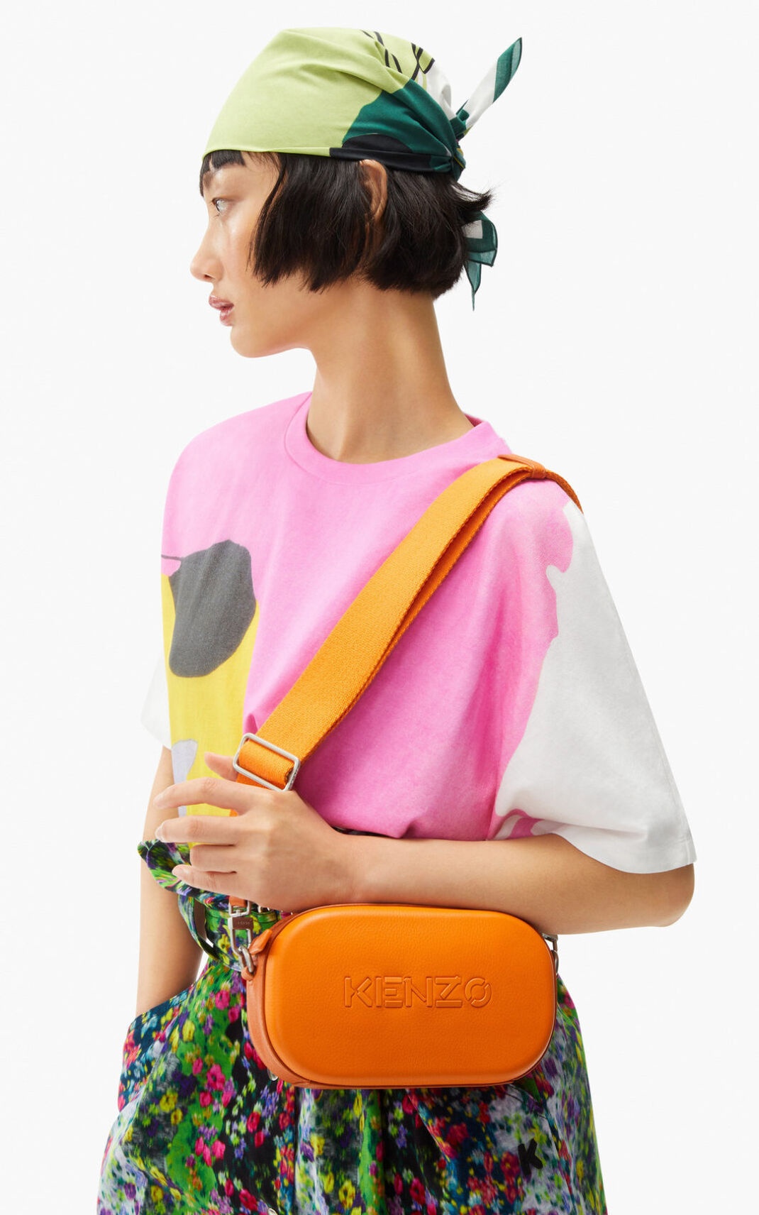 KENZO Logo small leather cross-body bag - 1