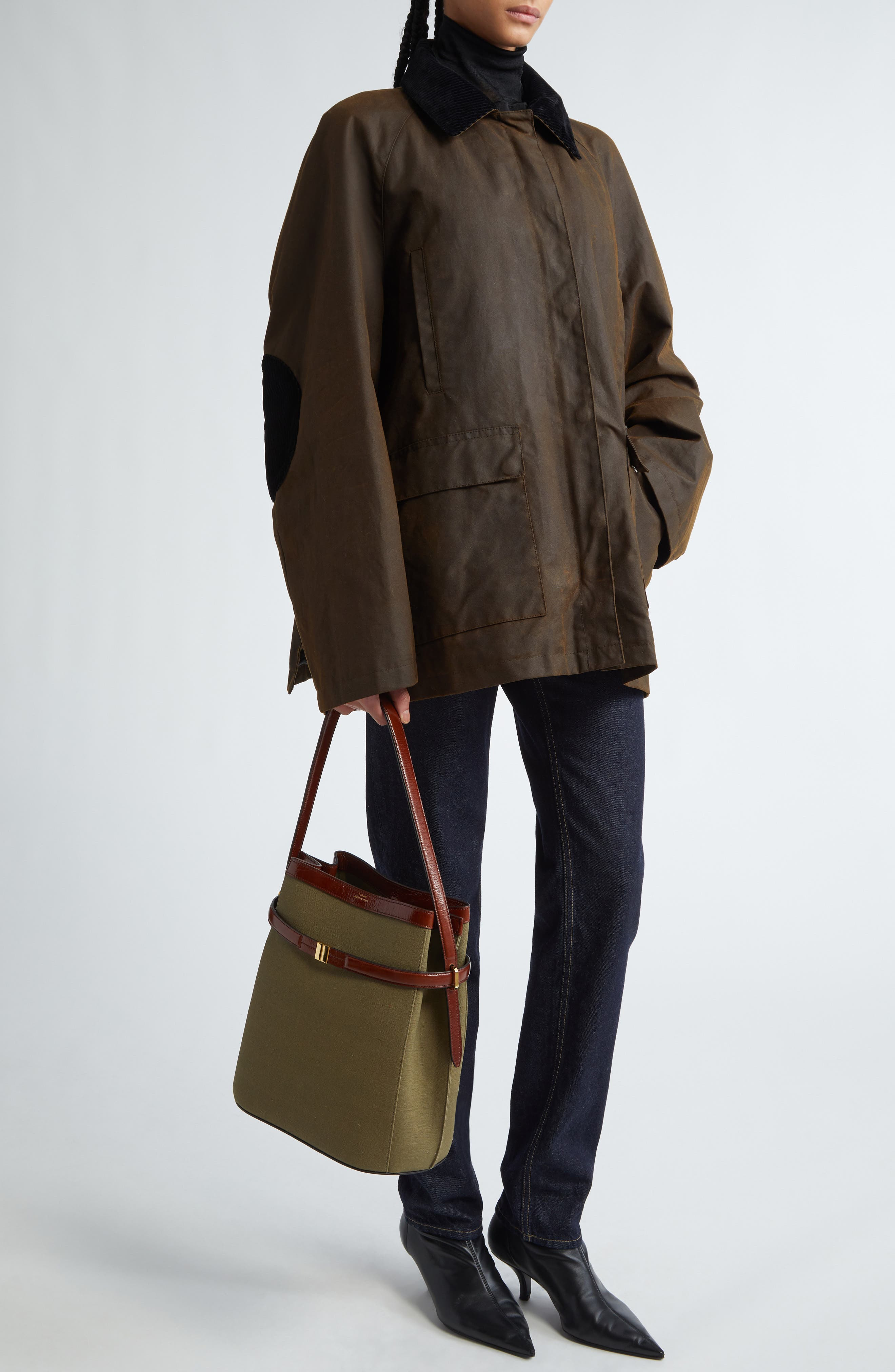 TOTEME Country Waxed Organic Cotton Jacket in Bark at Nordstrom - 2