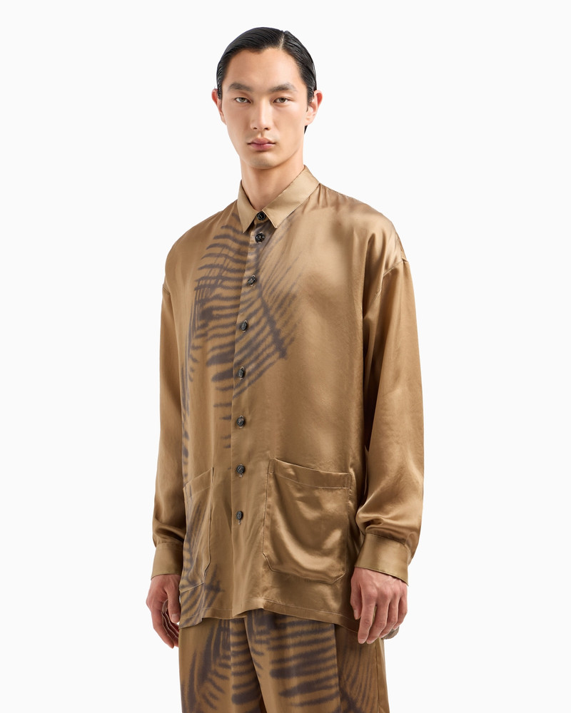 GIORGIO ARMANI PRINTED CUPRO SHIRT JACKET outlook