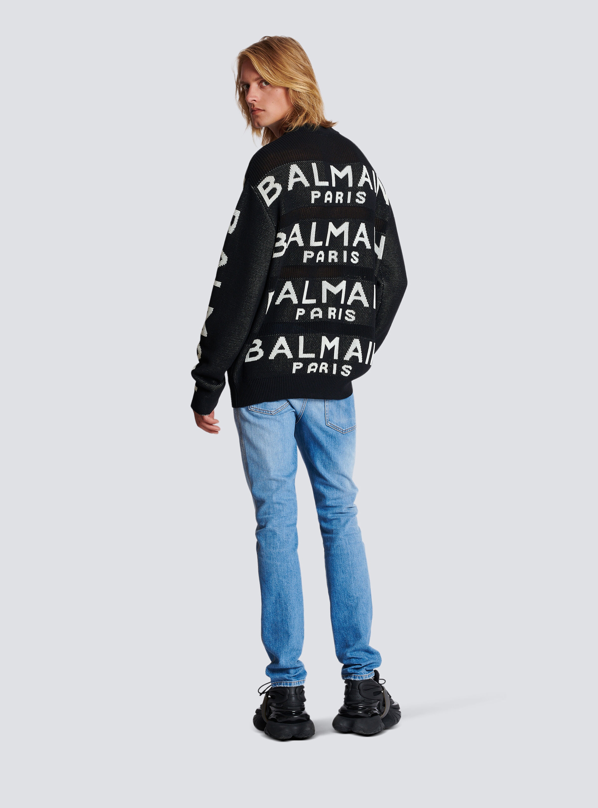 Knit jumper with Balmain logo - 4