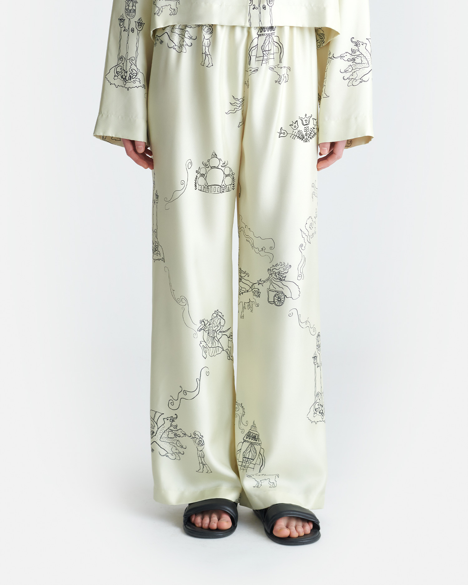 Printed Silk Twill Pants - 3