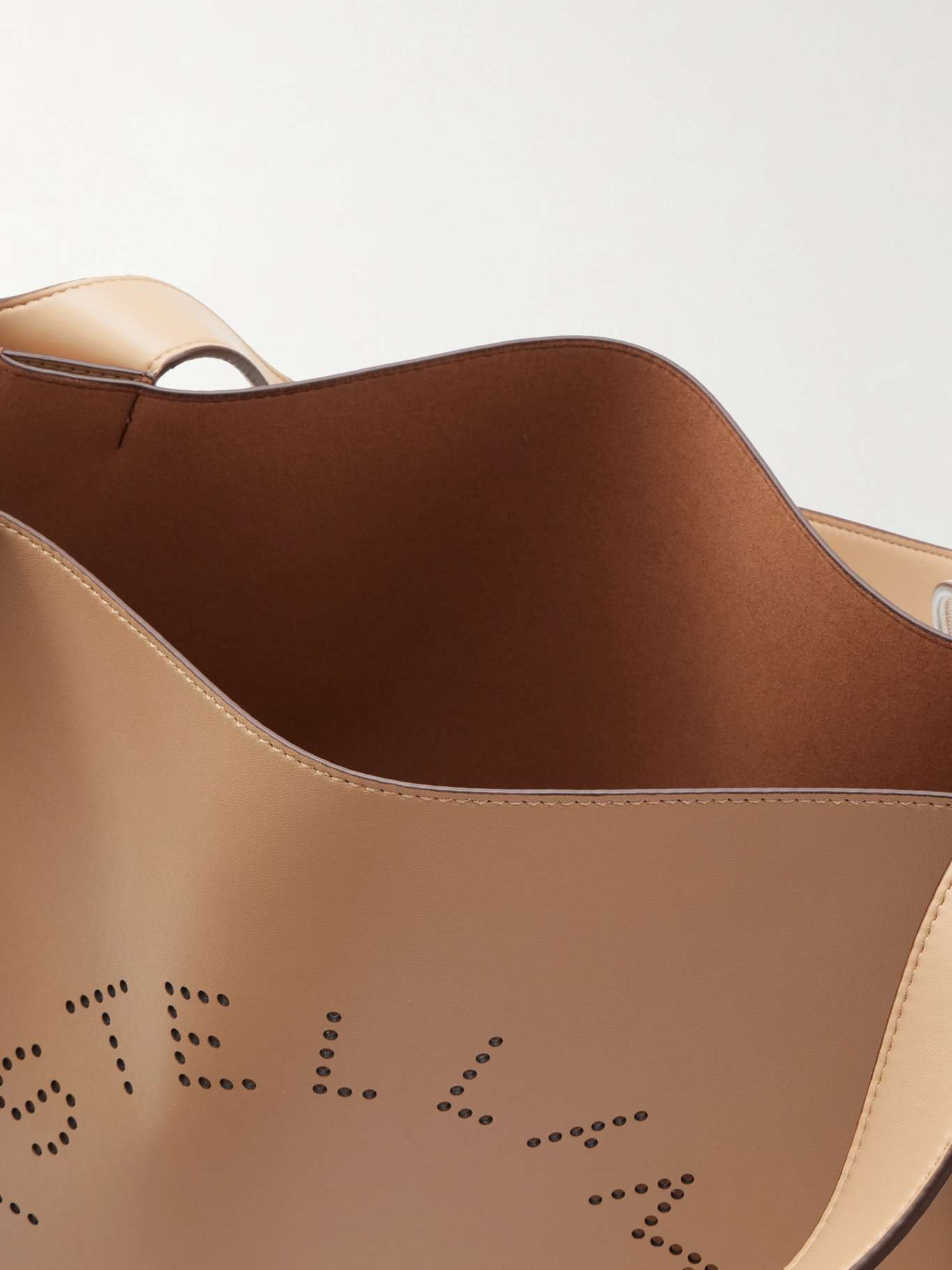 Perforated vegetarian leather tote - 5