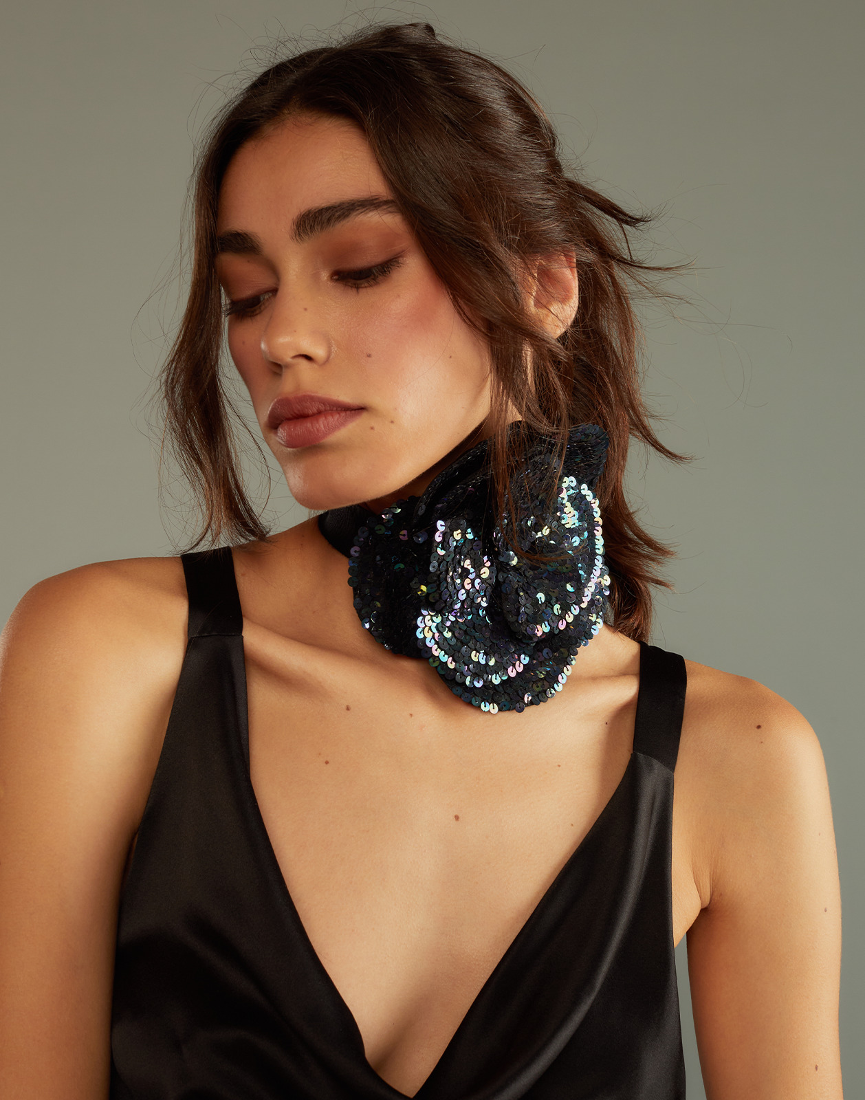 Sequin Flower Tie - 2