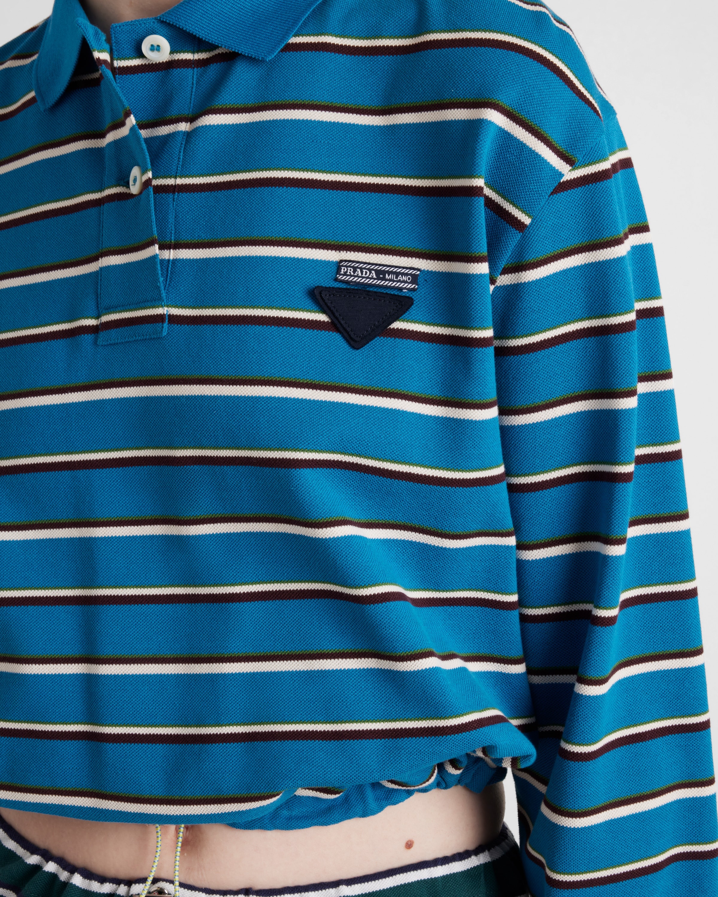 Striped piqué polo shirt - 4