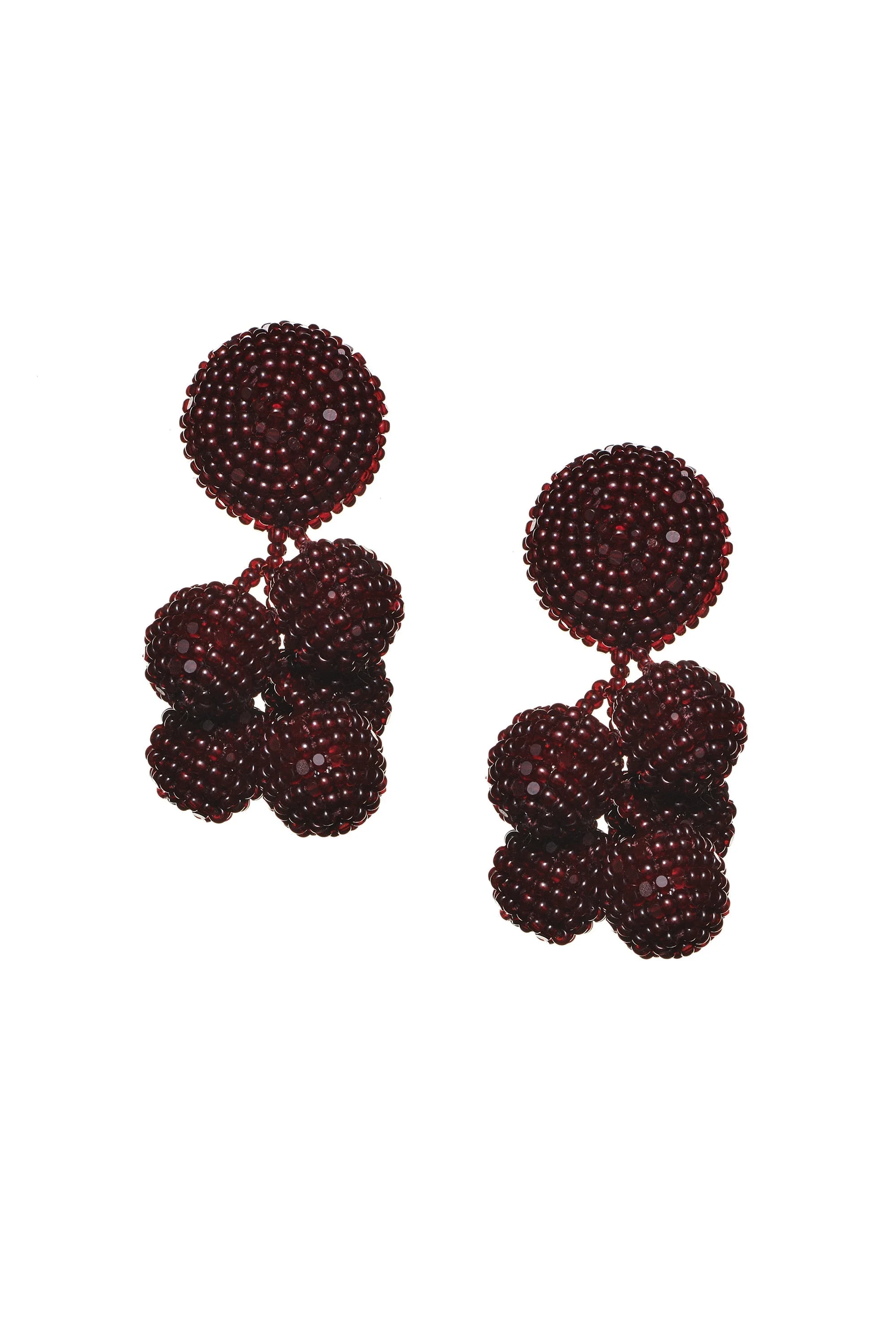 MINI COCONUTS EARRINGS - MERLOT - 1