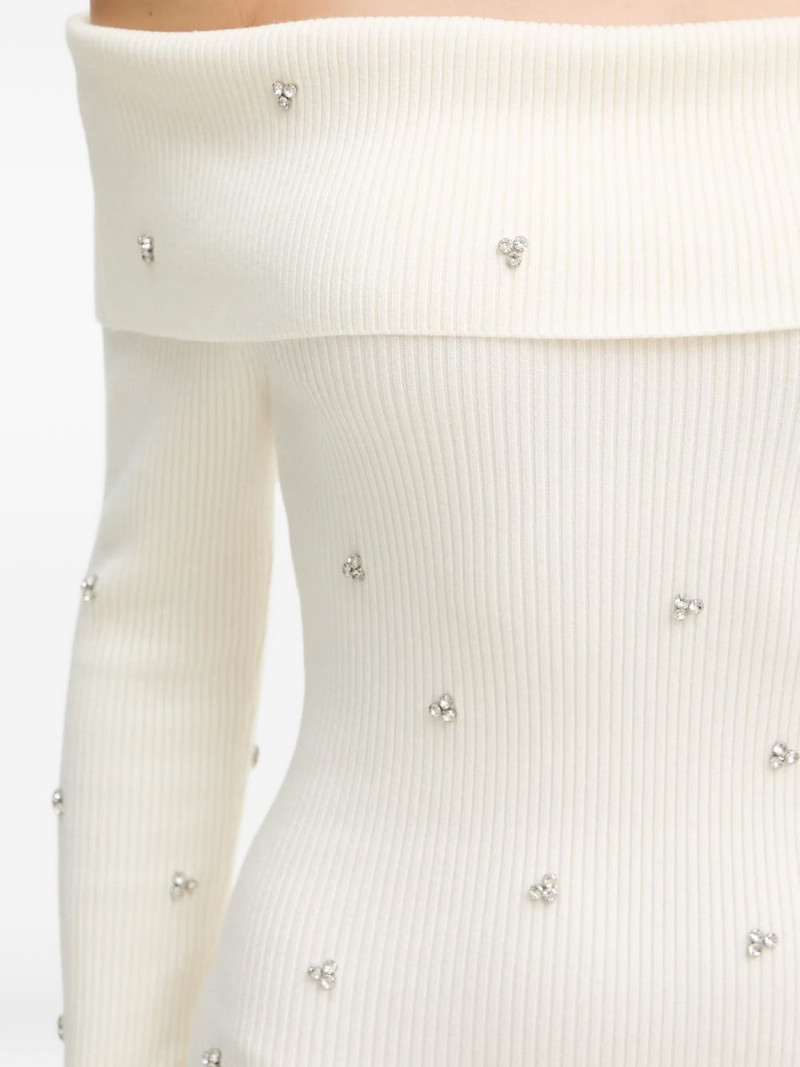 rhinestone-embellished off-shoulder mini dress 5