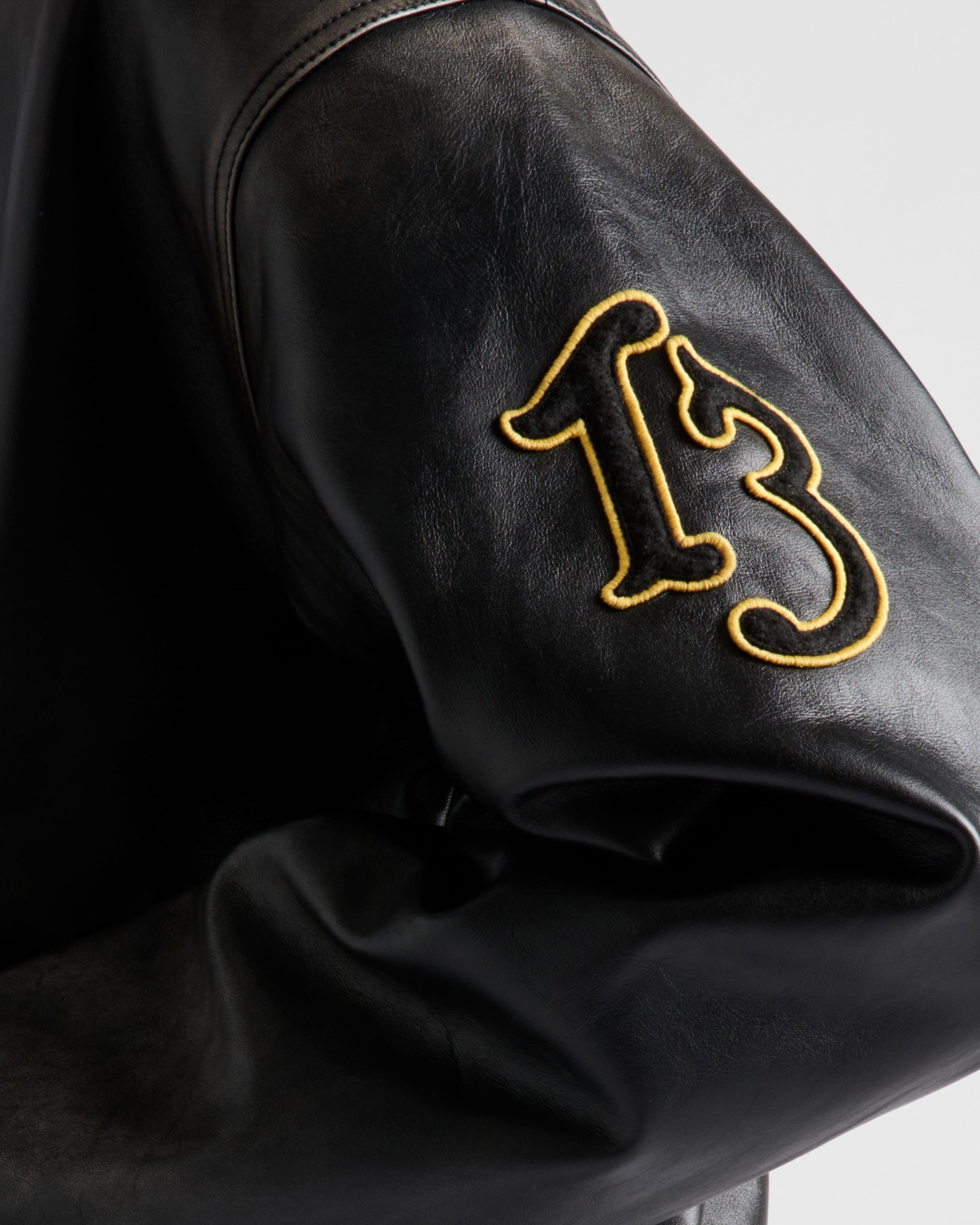 Padded leather bomber jacket - 4