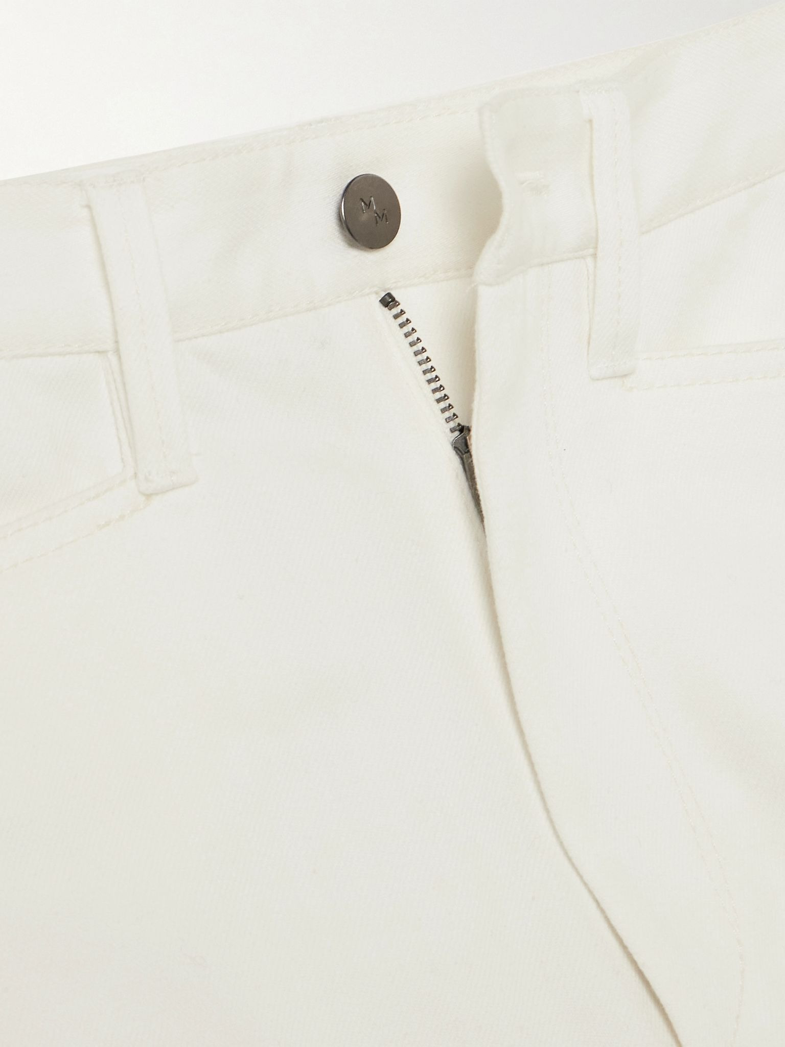 Bow high-rise barrel-leg jeans White - 5