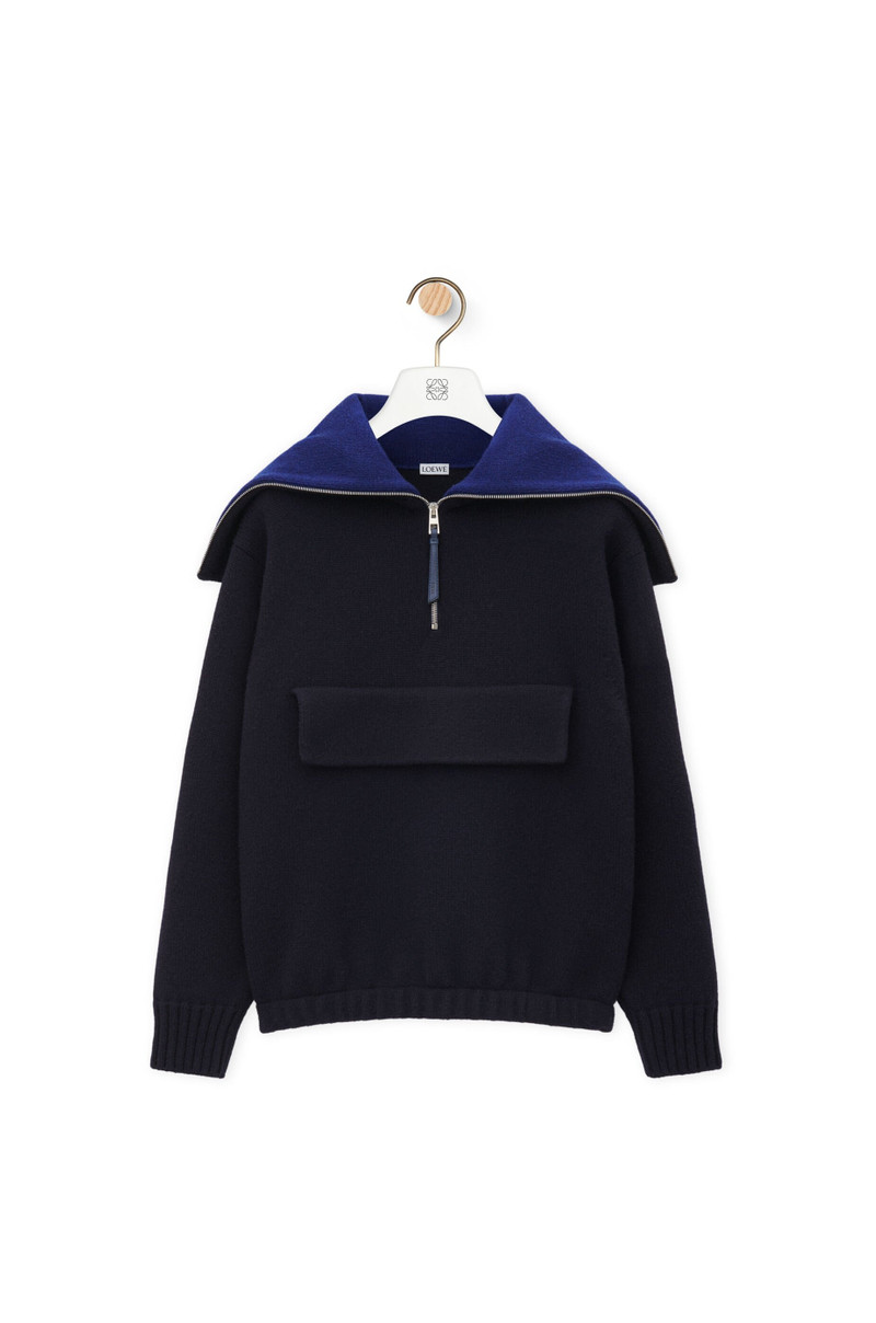 Zip-up sweater in wool 1