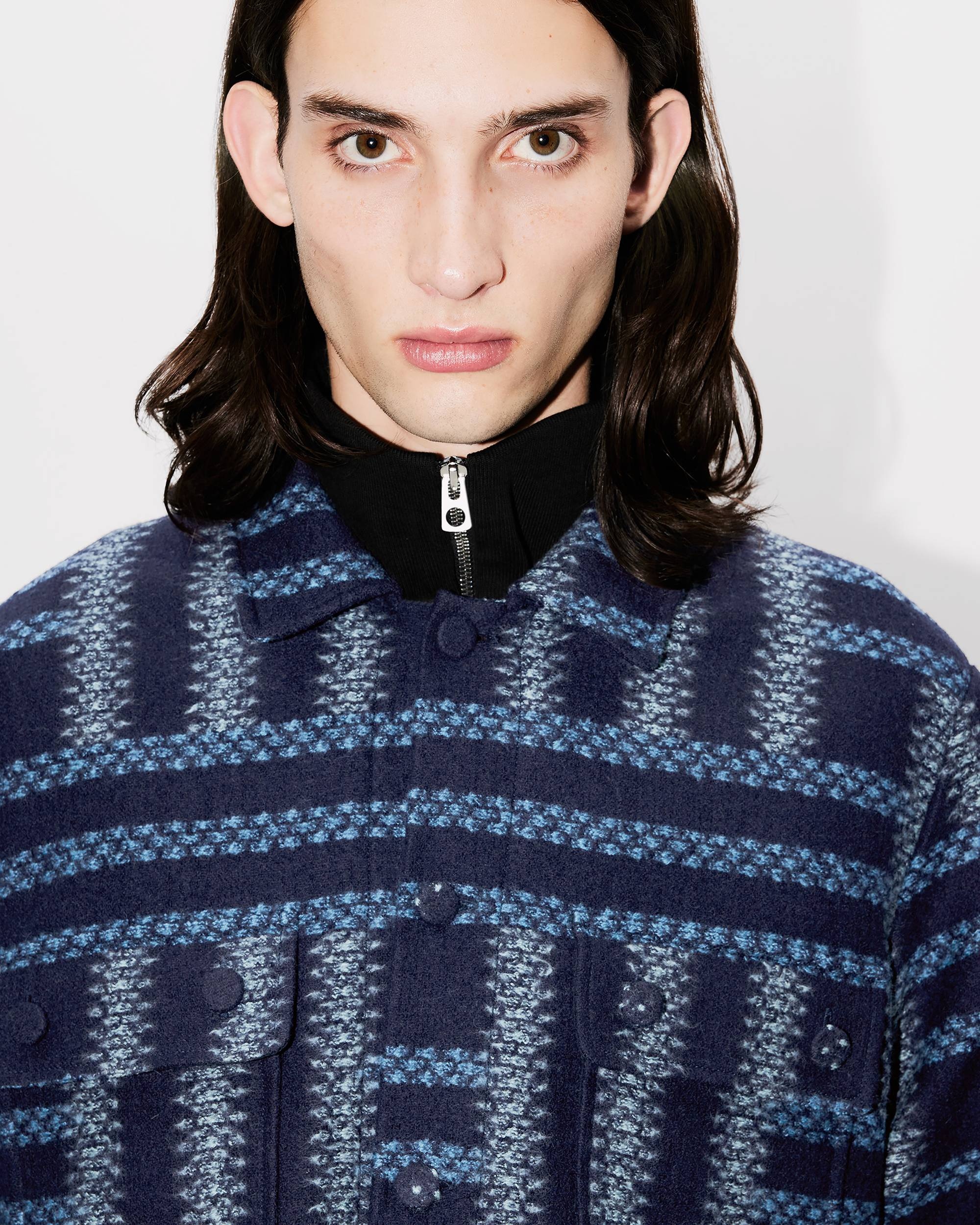 'KENZO Weave' overshirt in virgin wool - 6