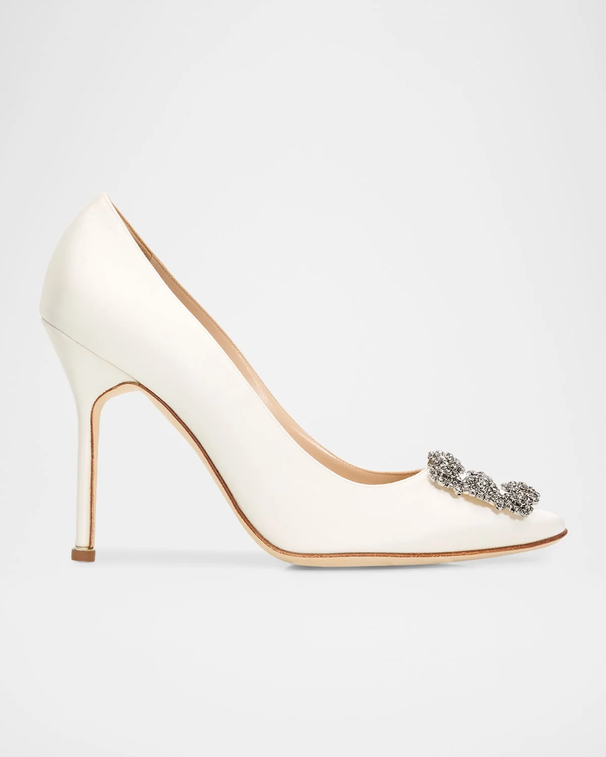 70mm Hangisi Satin Pumps with Crystal Buckle - 1