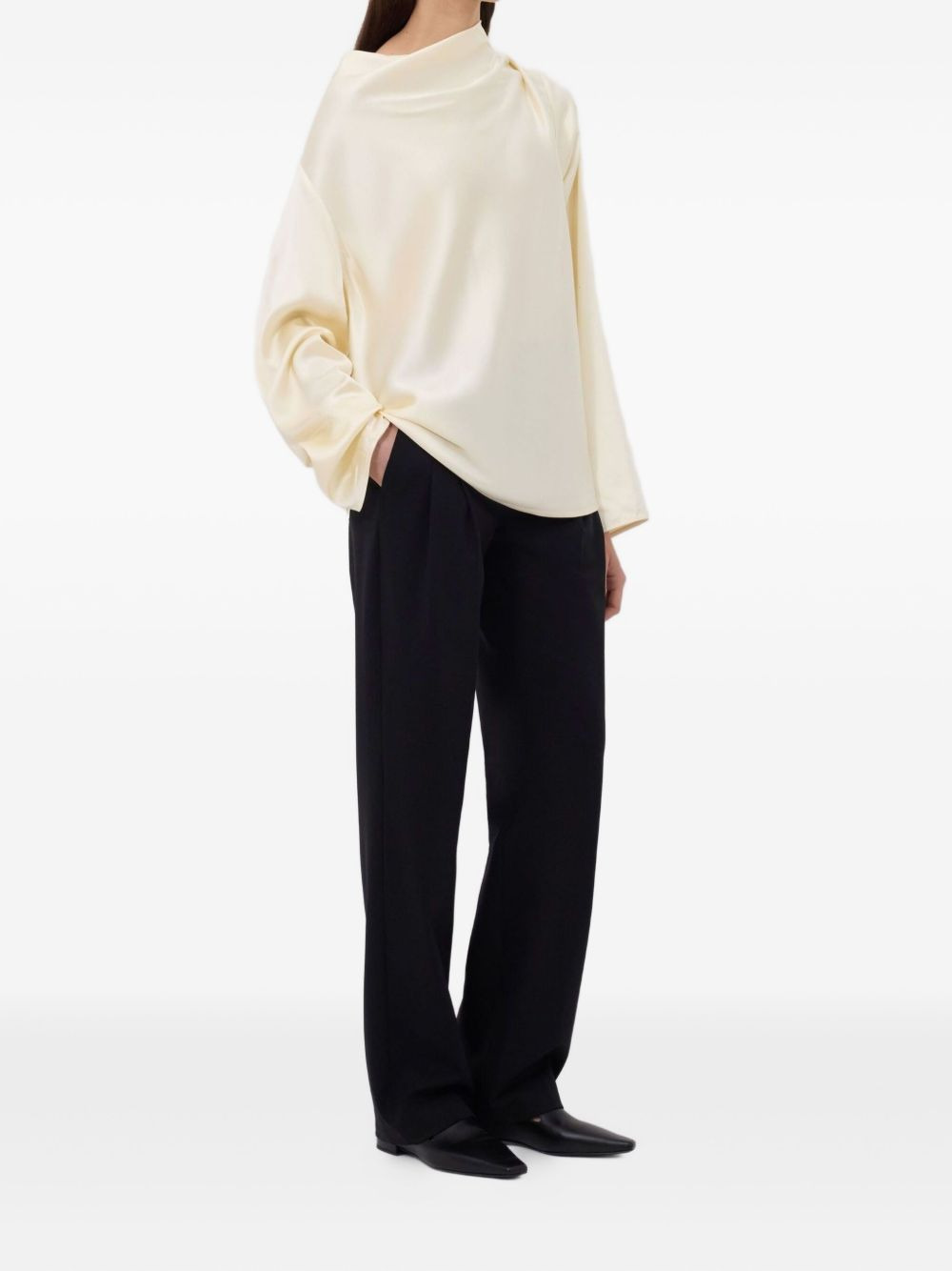 draped blouse - 3