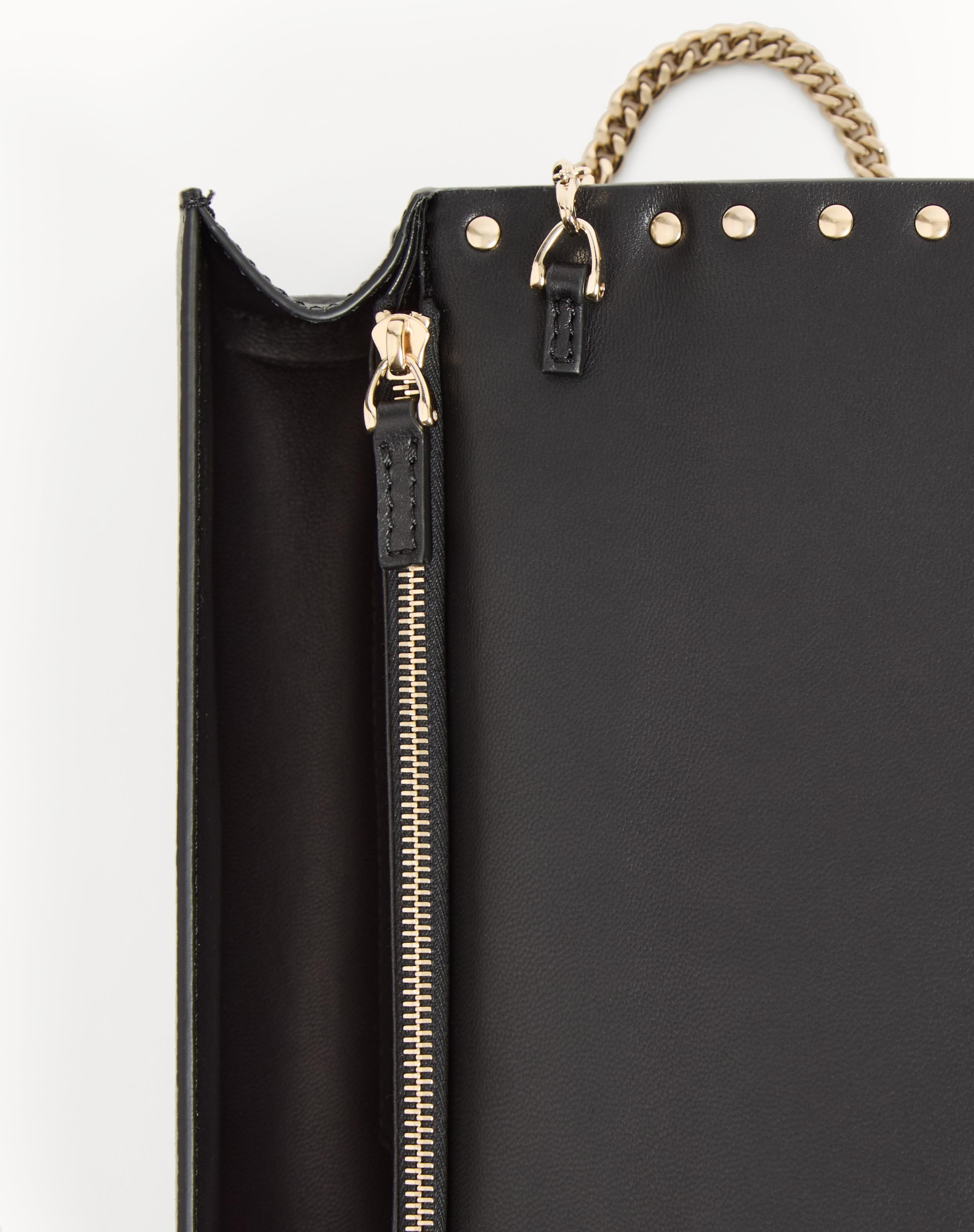ROCKSTUD WALLET WITH CHAIN IN GRAINY CALFSKIN - 6
