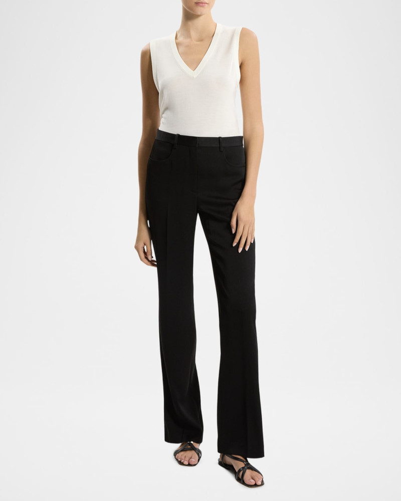Theory Slim-Straight Satin Pants outlook
