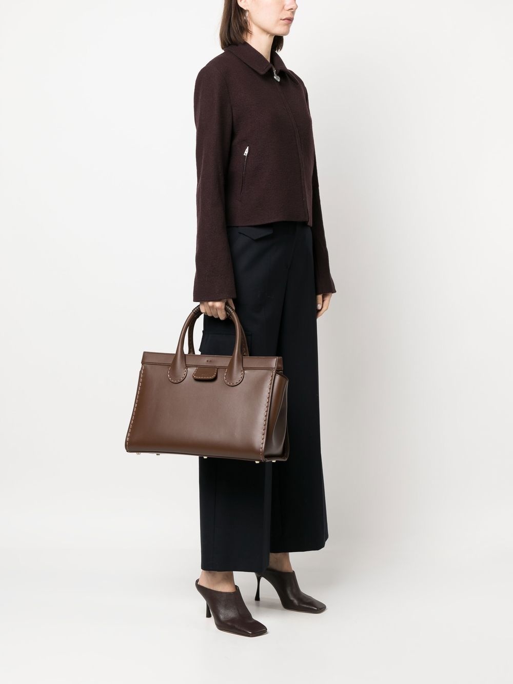 Edith large leather tote bag - 2