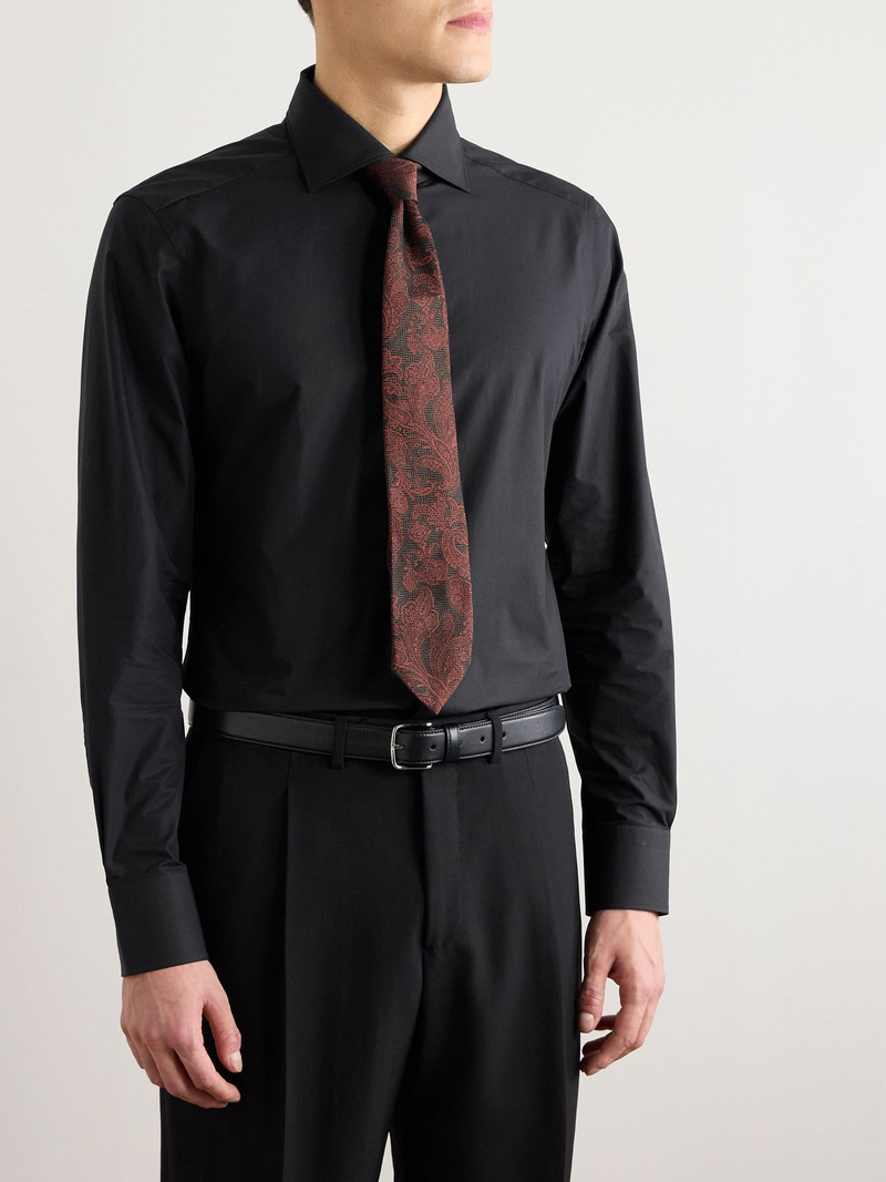 ZEGNA Trofeo Cotton-Poplin Shirt Black outlook