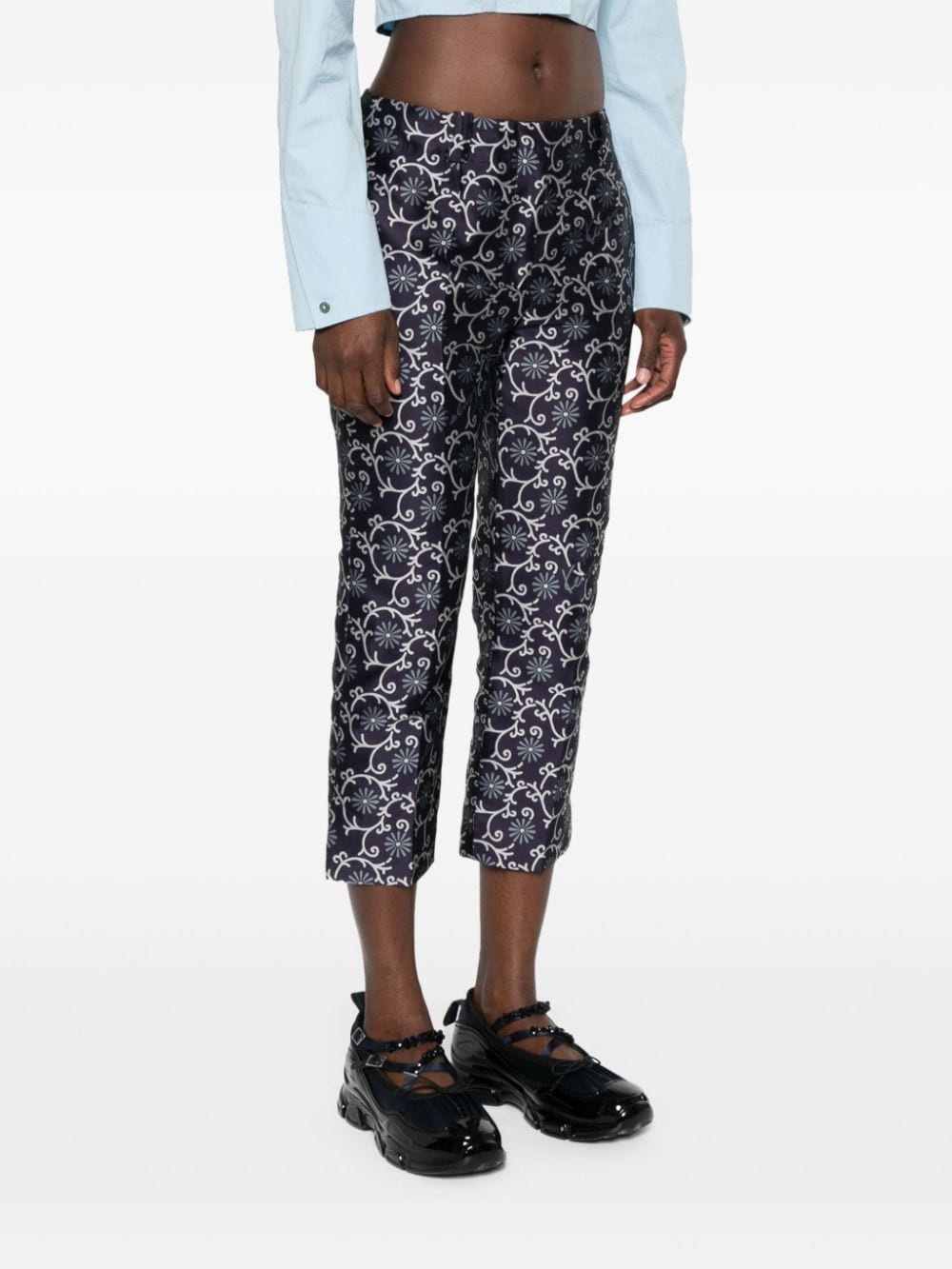 Marguerite jacquard cropped trousers - 3