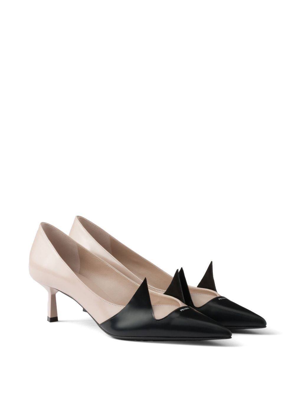 55mm two-tone brushed-leather pumps - 2