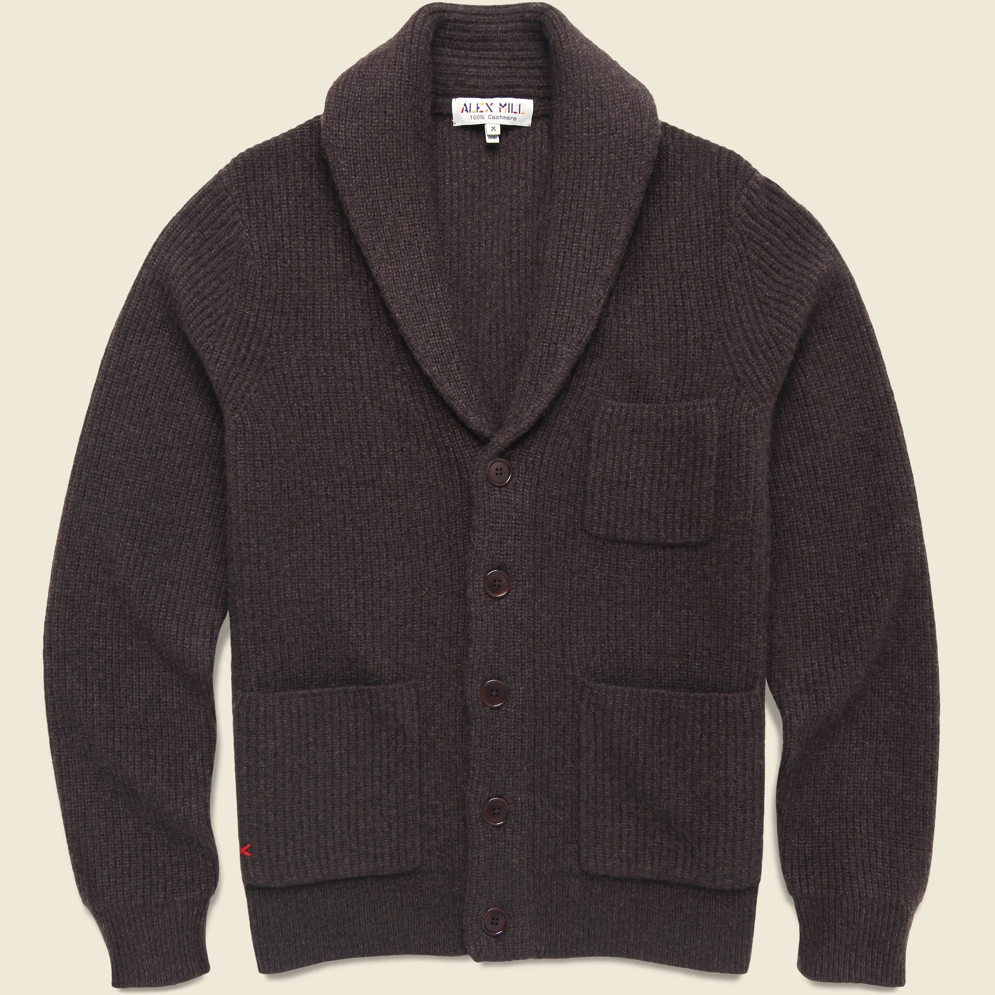 Shawl Collar Cashmere Sweater - Compost - 1