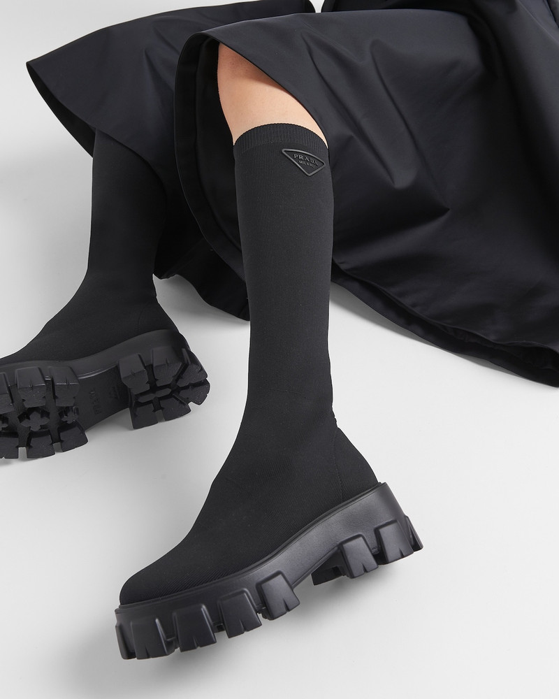 Prada Monolith knit boots outlook