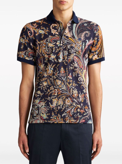 Etro paisley-print cotton polo shirt outlook