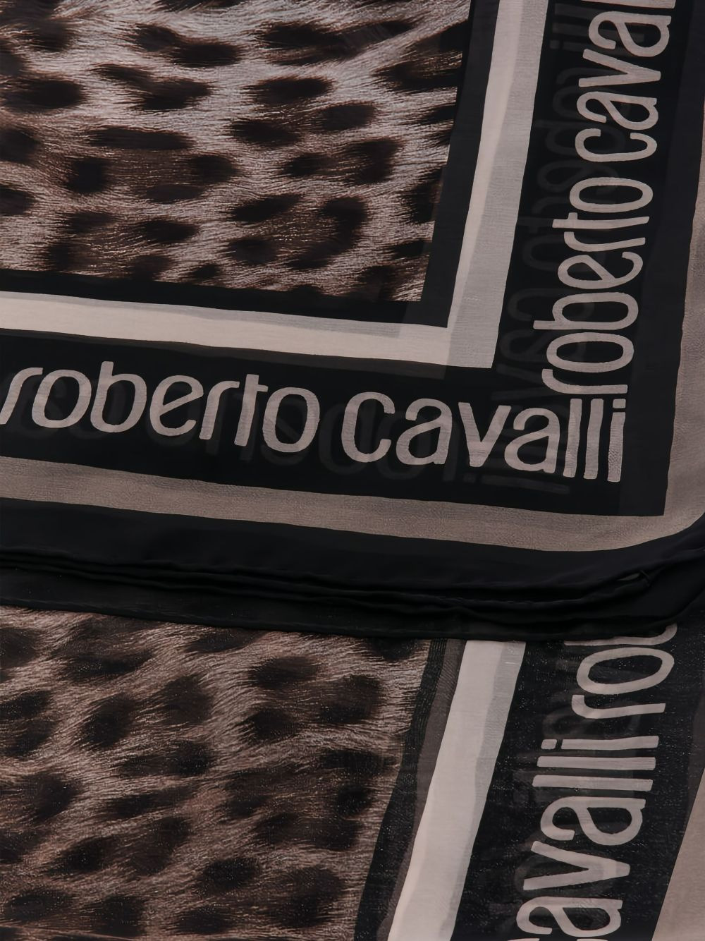 leopard-print logo-border scarf - 2