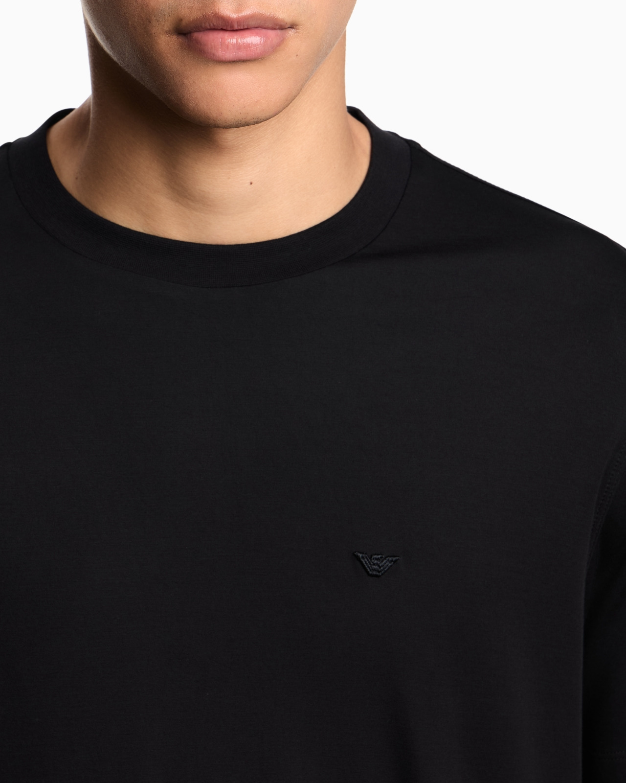 MODAL JERSEY T-SHIRT WITH MICRO EAGLE EMBROIDERY - 5