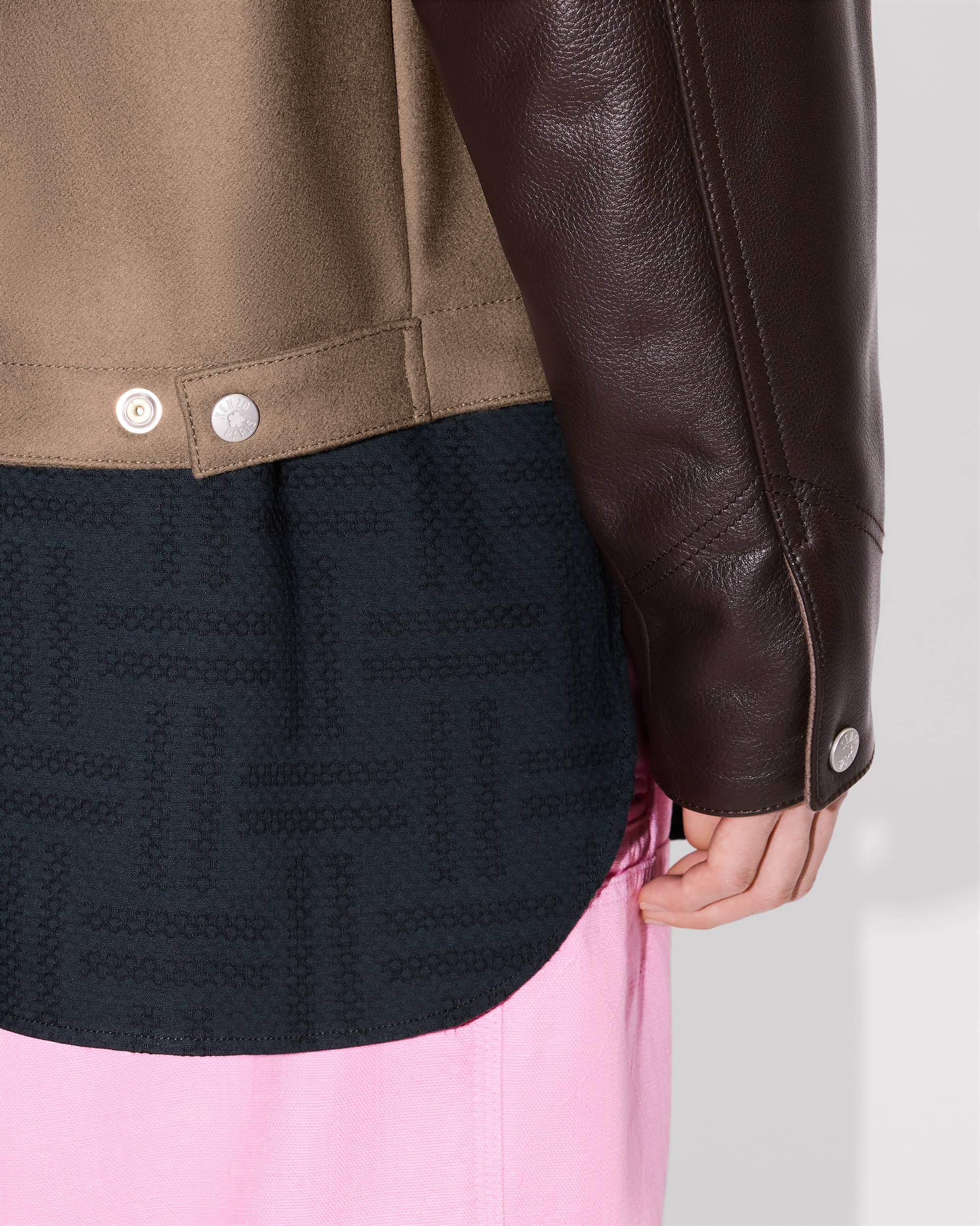 'KENZO Paris Chainstitch' genderless blouson in wool and leather - 15