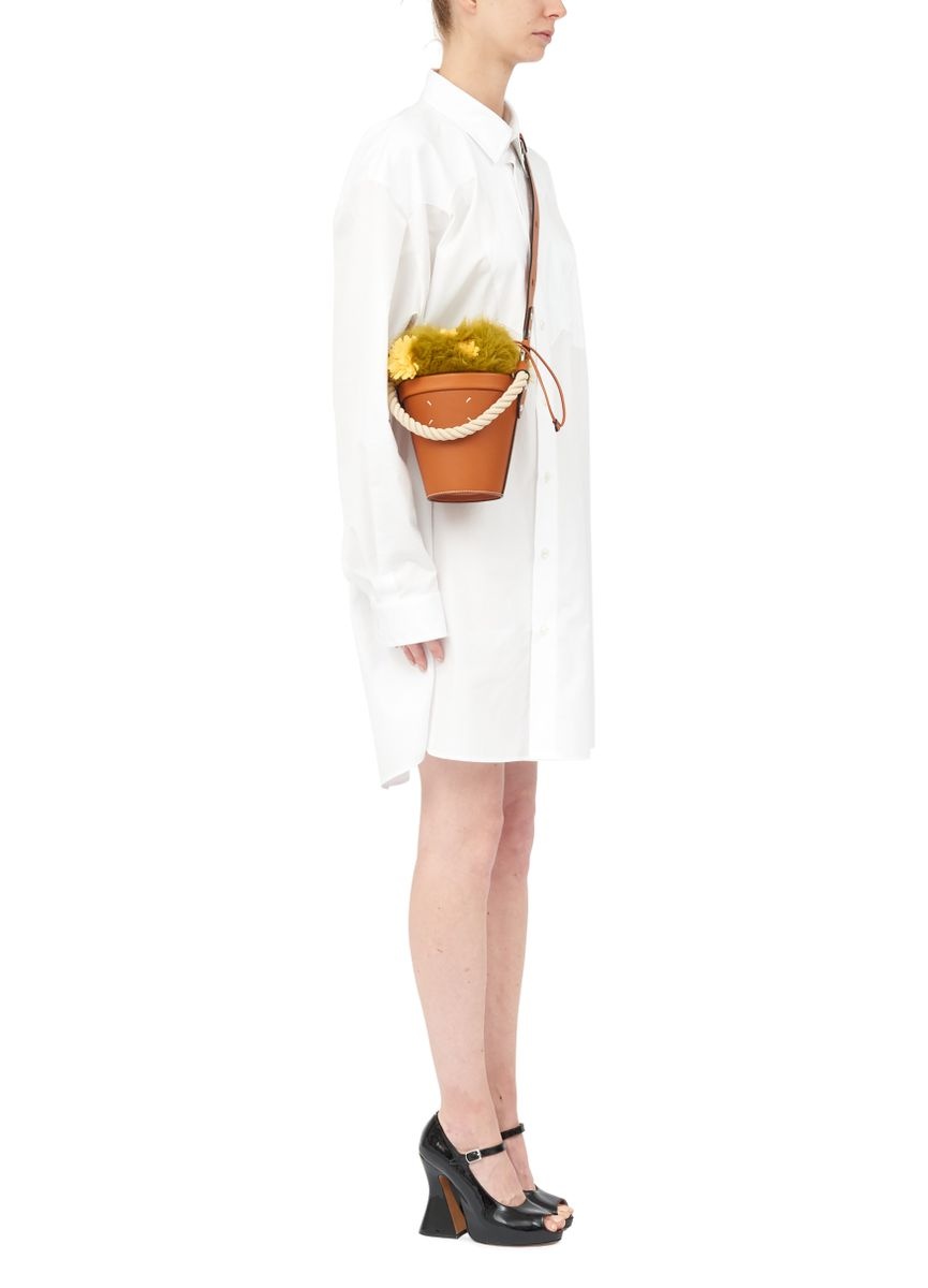【国内正規品✨】Maison Margiela LARGE BUCKET BAG MAISON MARGIELA Leather and rattan bucket bag | THE OUTNET