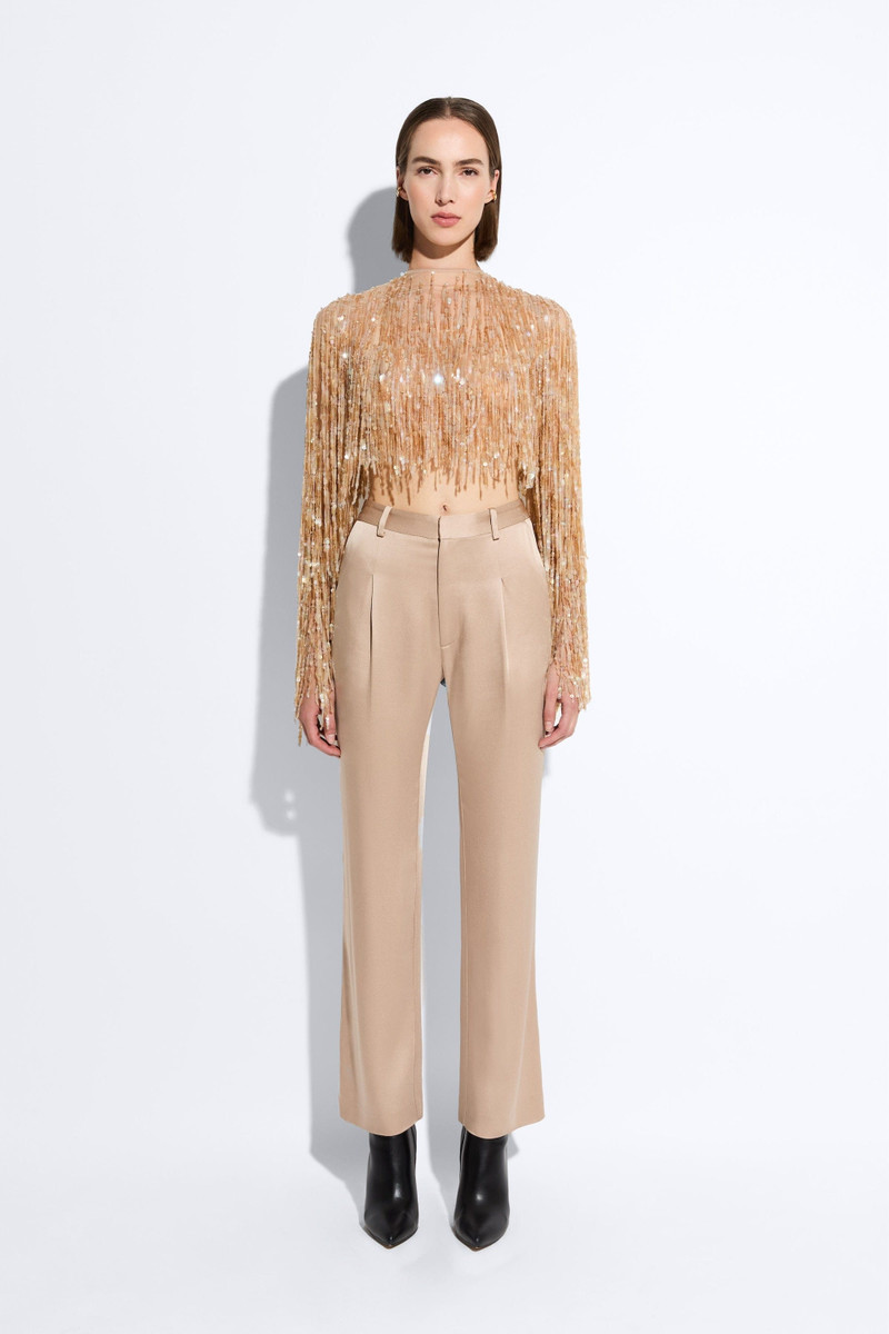 LAPOINTE Fringe Sequin Cropped Top outlook