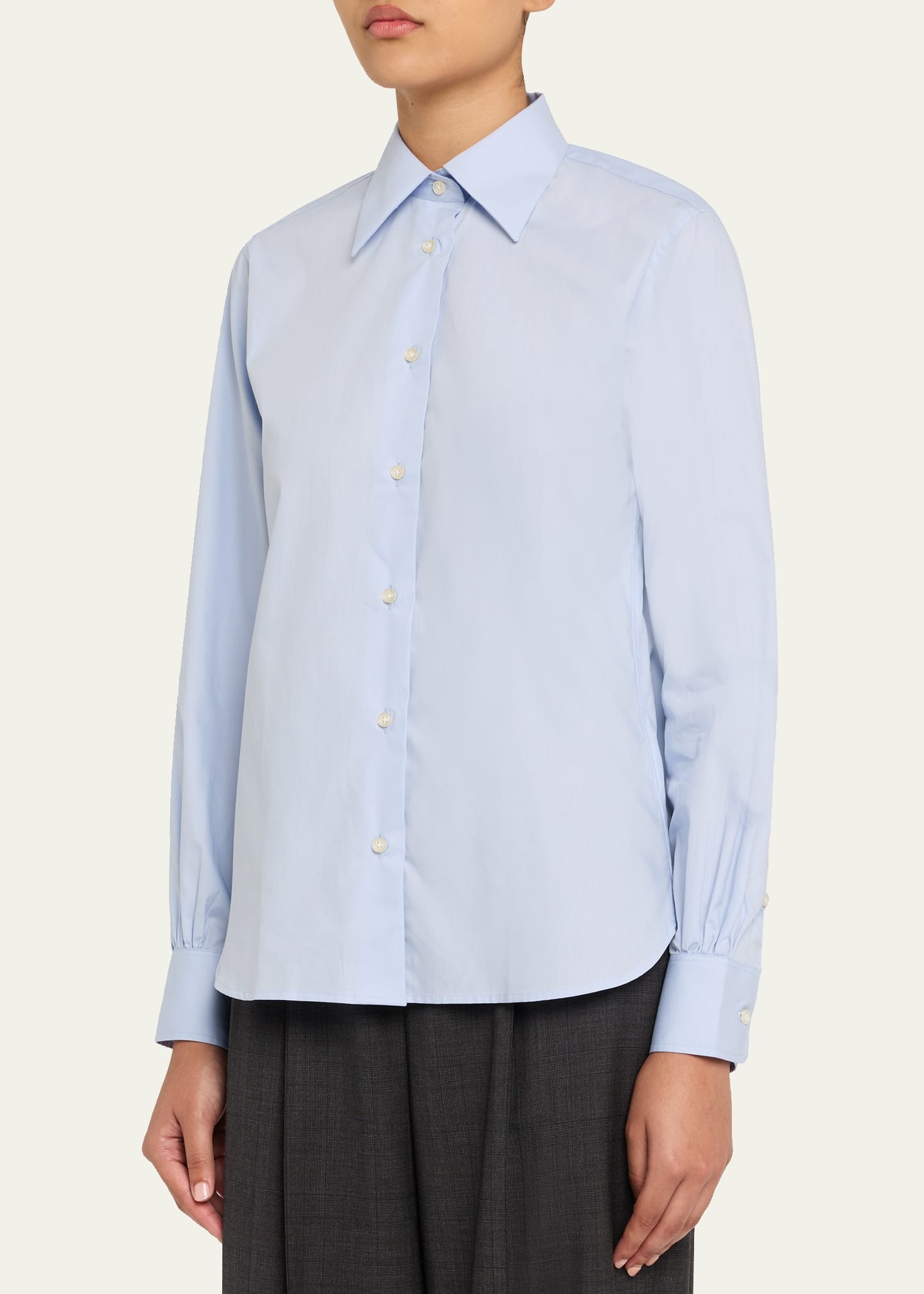 Ella Long-Sleeve Cotton Poplin Shirt - 4