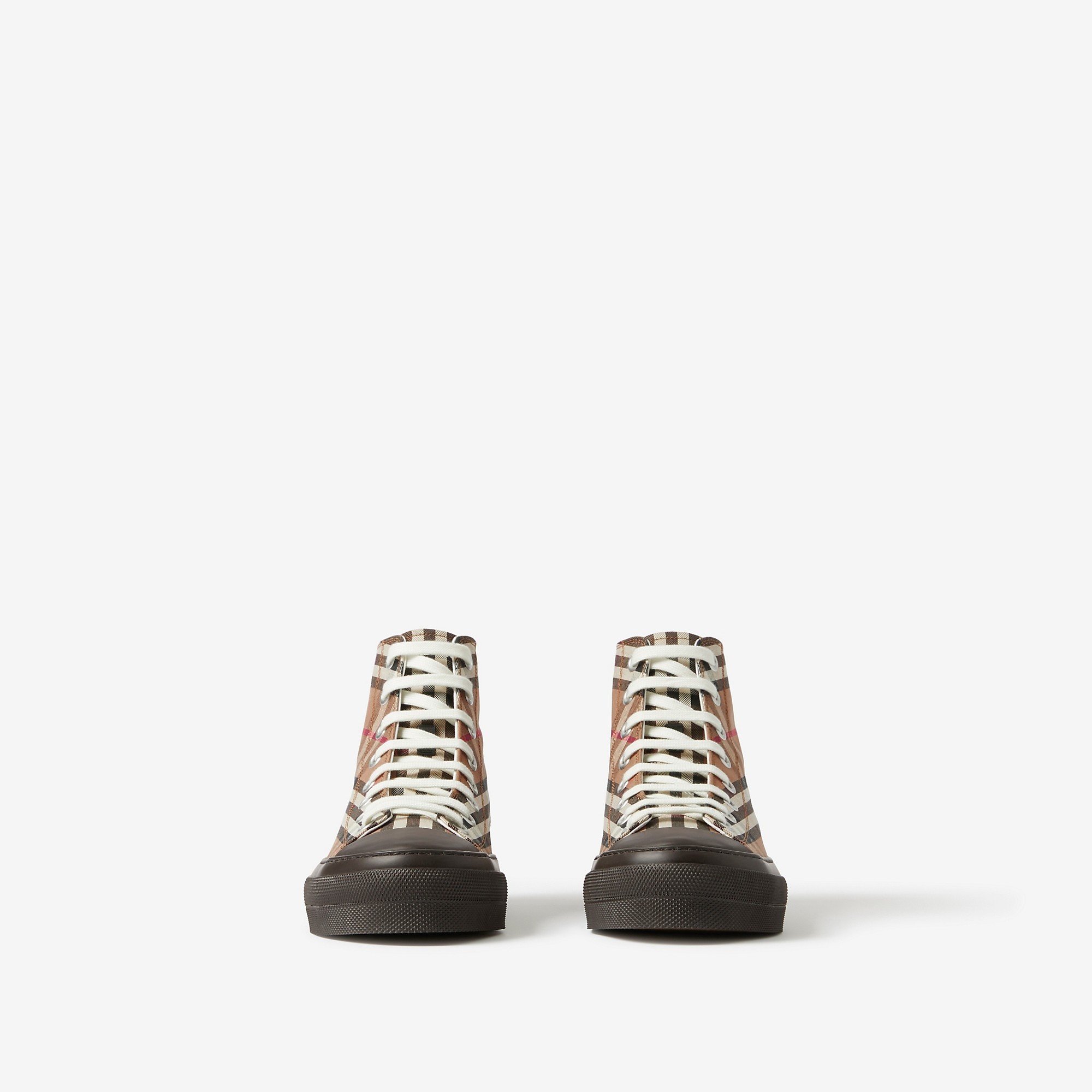 Vintage Check Cotton High-top Sneakers - 2